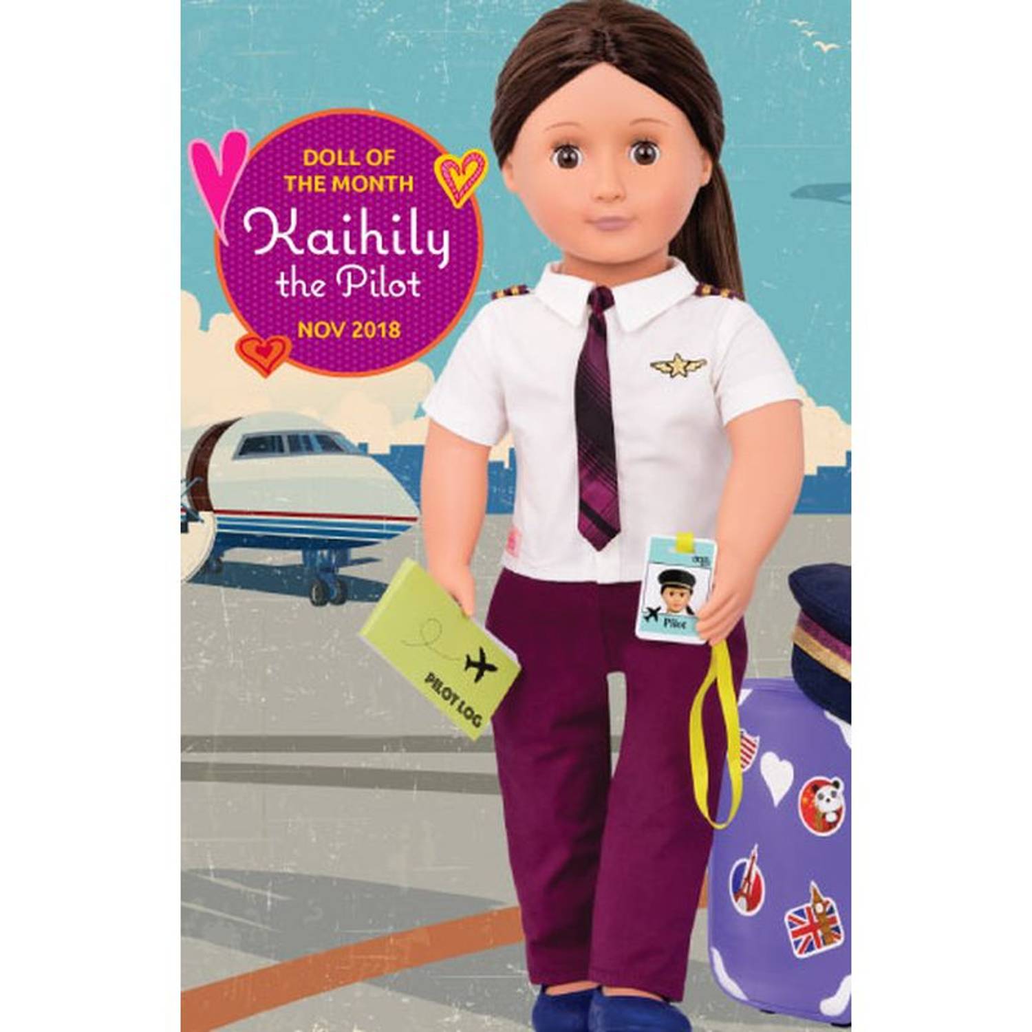 Our Generation BD31044ATZ 062243285040 Delu Reese Travel Doll & Book Toy Our Generation BD31044ATZ 062243285040 Delu Reese Travel Doll & Book Toy