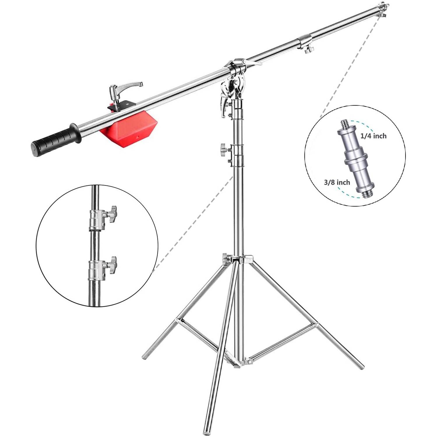 Coopic L2188 Stainless Steel Boom Light Stand Max Height 71inch/180cm With 88inch/224cm Holding Arm, 4 Kilograms Counter Weight Light Stand For Monolight Strobe Light Ring Light Softbox And More Coopic L2188 Stainless Steel Boom Light Stand Max Height 71inch/180cm With 88inch/224cm Holding Arm, 4 Kilograms Counter Weight Light Stand For Monolight Strobe Light Ring Light Softbox And More