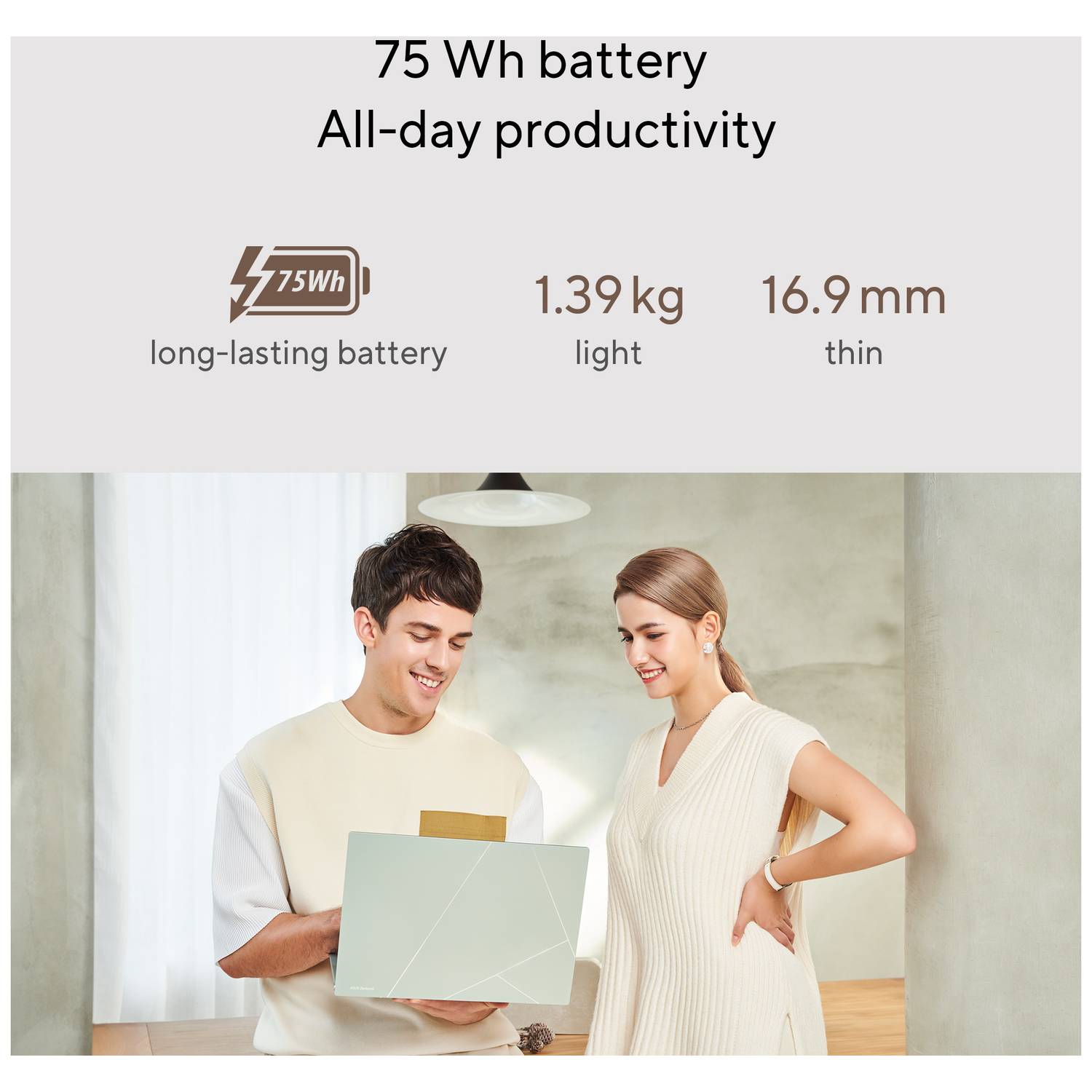 Asus Zenbook 14 OLED UX3402ZA-OLED1Q7W Slim Laptop – Core i7 2.1GHz 16GB 1TB Shared Win11Home 14inch 2.8K Aqua Celadon English/Arabic Keyboard Asus Zenbook 14 OLED UX3402ZA-OLED1Q7W Slim Laptop – Core i7 2.1GHz 16GB 1TB Shared Win11Home 14inch 2.8K Aqua Celadon English/Arabic Keyboard