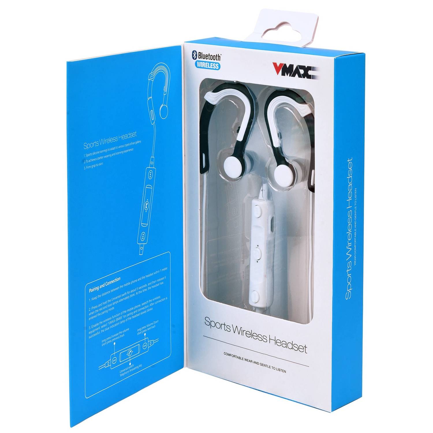 Vmax Sports Wireless Headset - White/Black Vmax Sports Wireless Headset - White/Black
