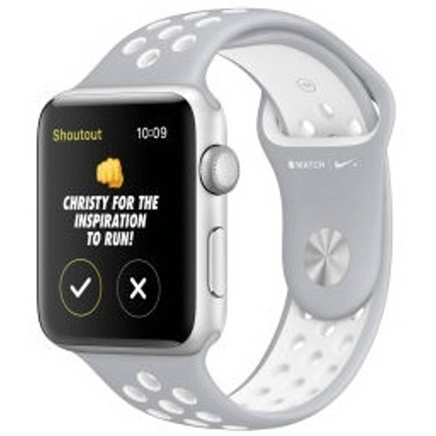 Apple Watch Nike+ - 38mm Silver Aluminium Case with Flat Silver/White Nike Sport Band Apple Watch Nike+ - 38mm Silver Aluminium Case with Flat Silver/White Nike Sport Band