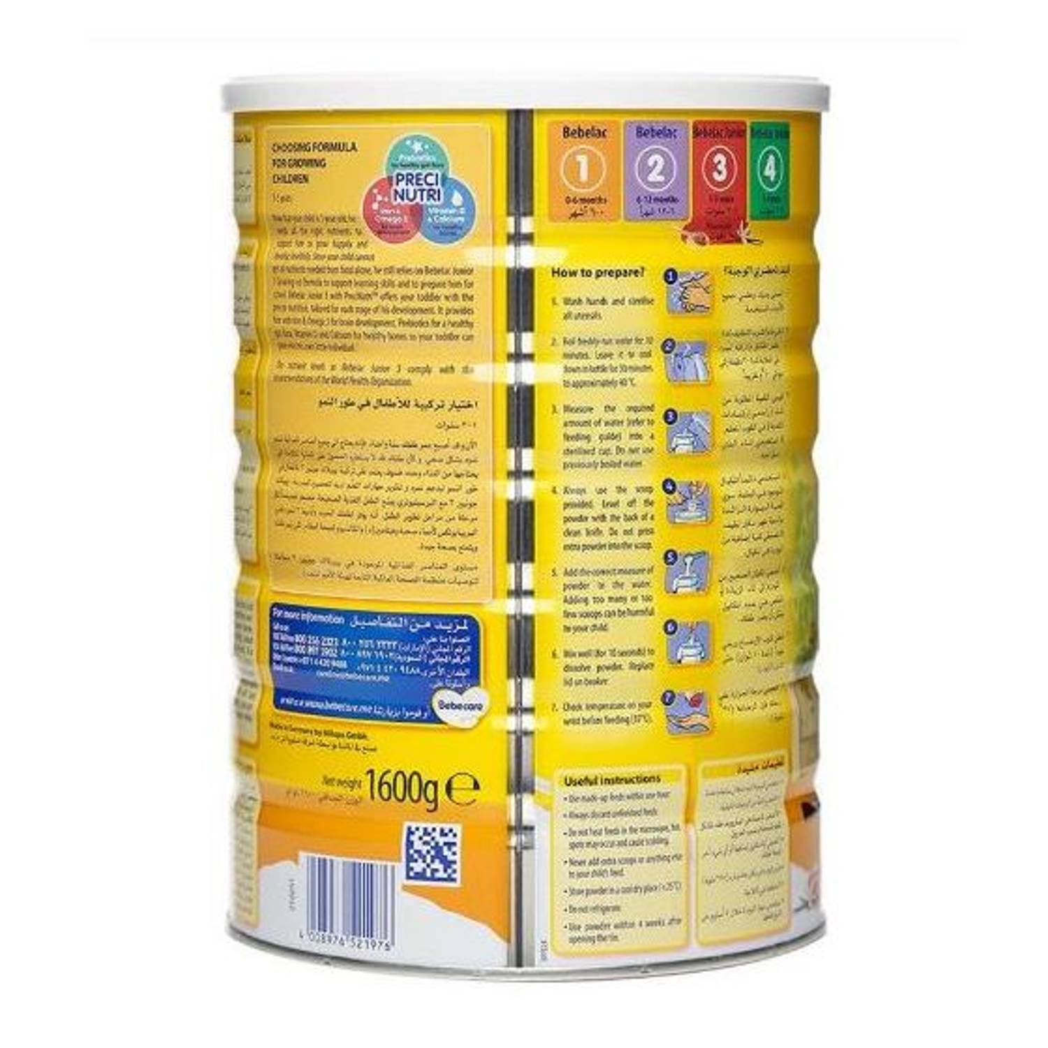 Bebelac Junior 3 Growing-Up Milk 1600g Bebelac Junior 3 Growing-Up Milk 1600g