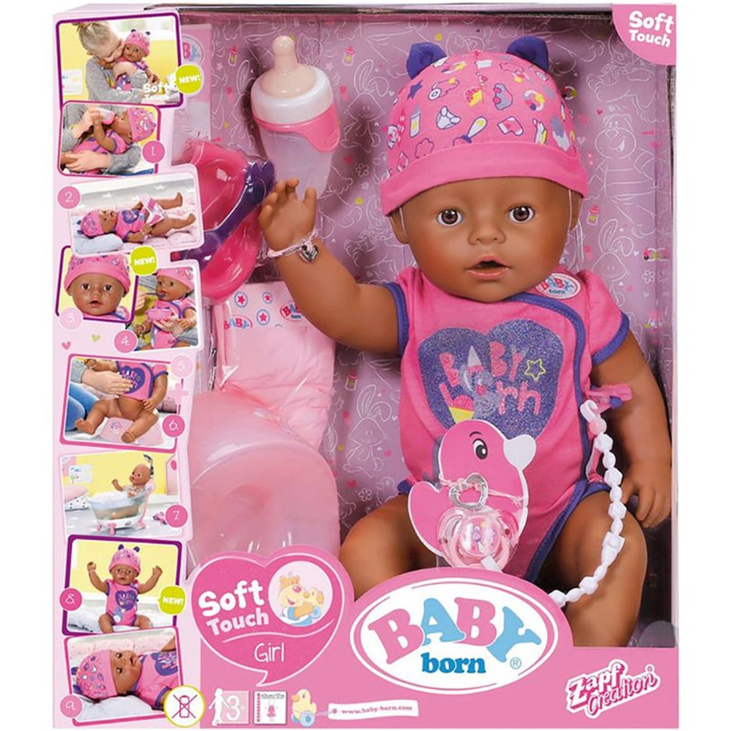 Baby Born 824382 Soft Touch Girl Doll with Brown Eyes Toy Baby Born 824382 Soft Touch Girl Doll with Brown Eyes Toy