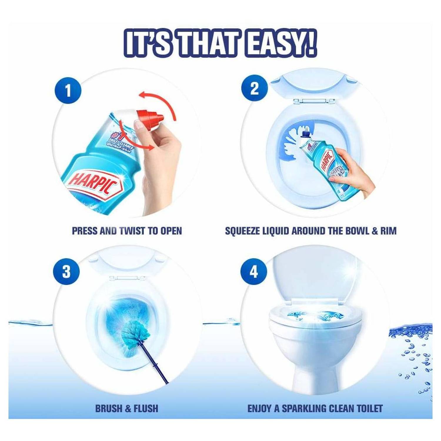 Harpic Toilet Cleaner Liquid Active Fresh Ocean 750ml Harpic Toilet Cleaner Liquid Active Fresh Ocean 750ml