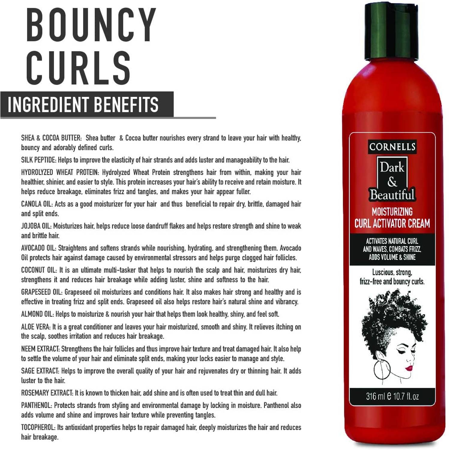 Cornells Dark & Beauty Curl Activator Cream 316ML For Lightweight Cornells Dark & Beauty Curl Activator Cream 316ML For Lightweight