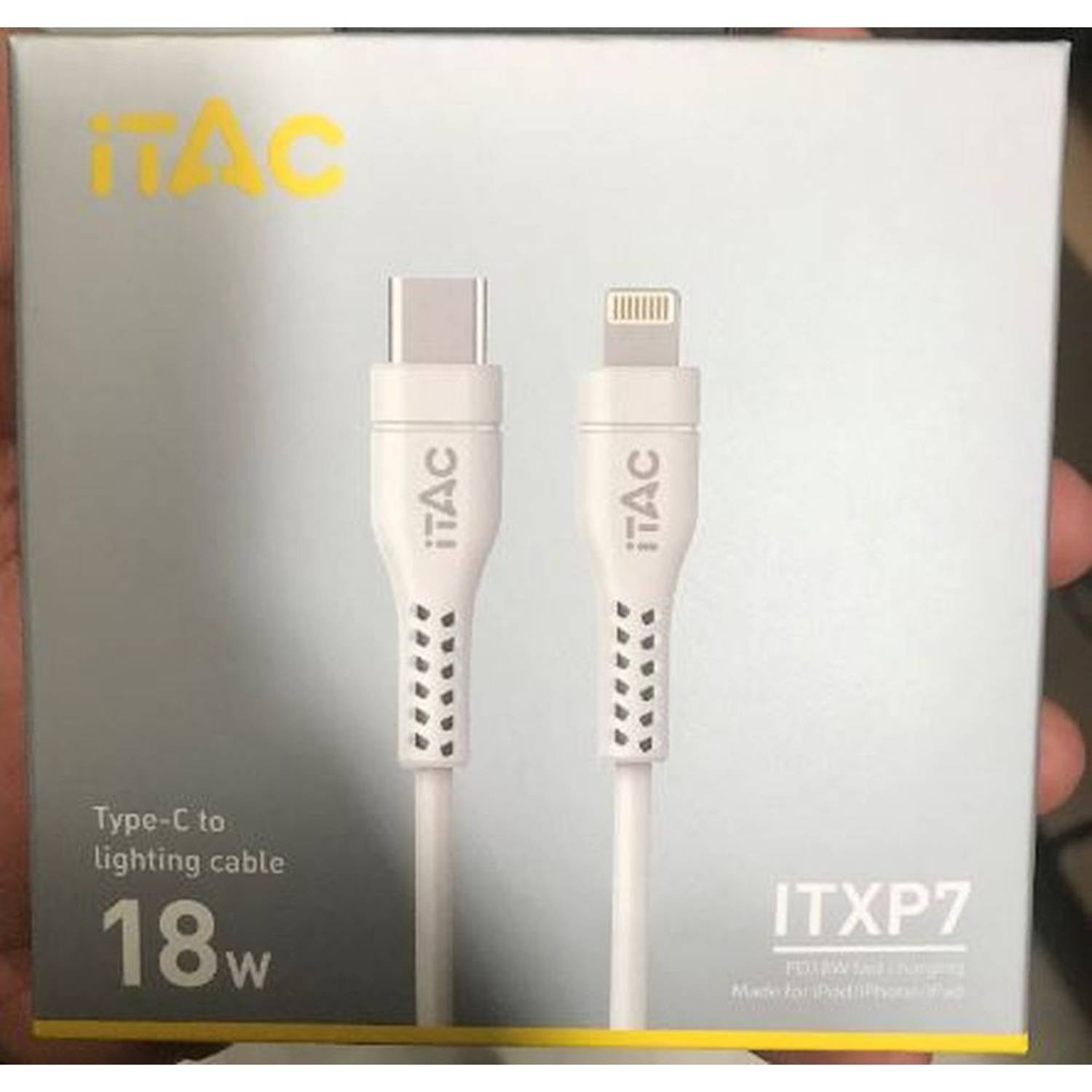 ITac Type-C To Lightning MFI Cable 1m White ITac Type-C To Lightning MFI Cable 1m White