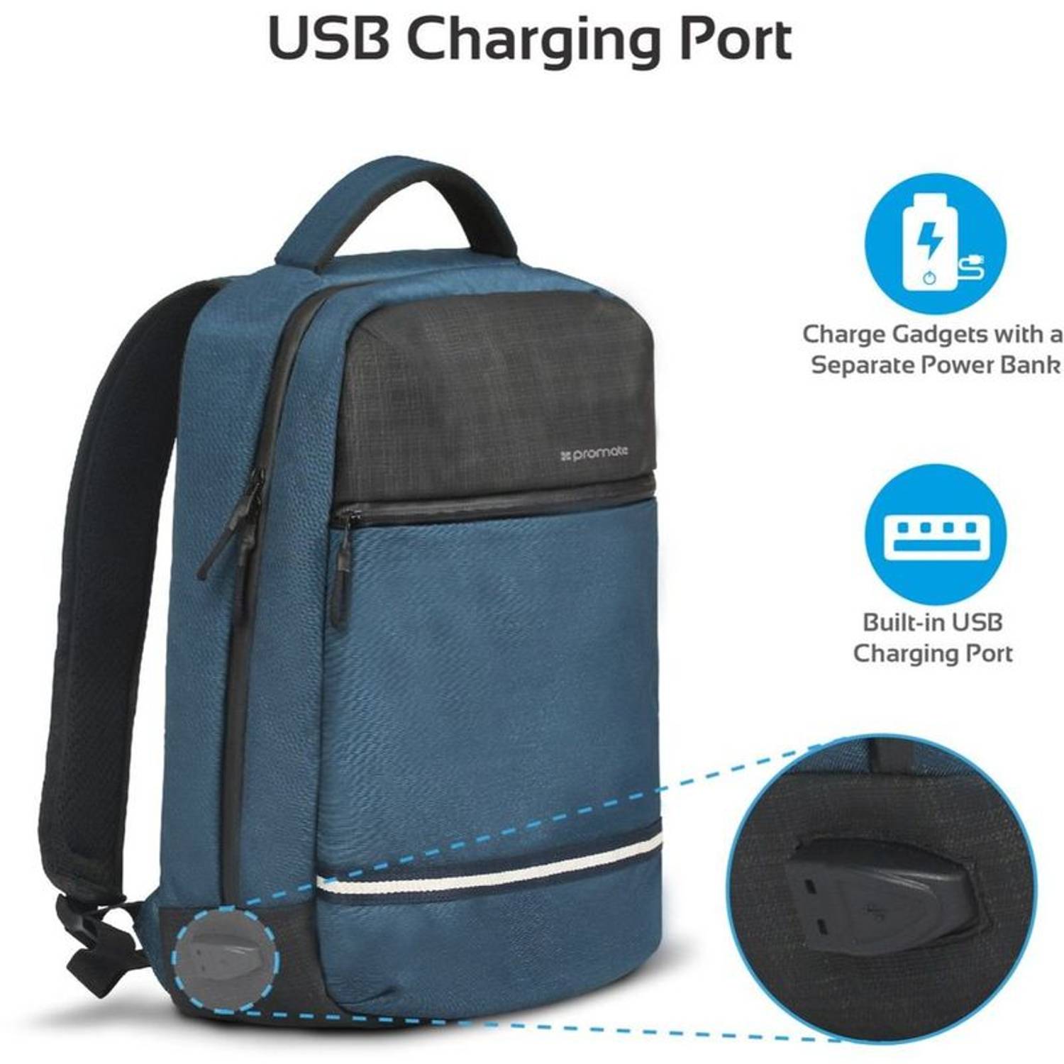 Promate Laptop Backpack Blue 13 inch Laptop Promate Laptop Backpack Blue 13 inch Laptop
