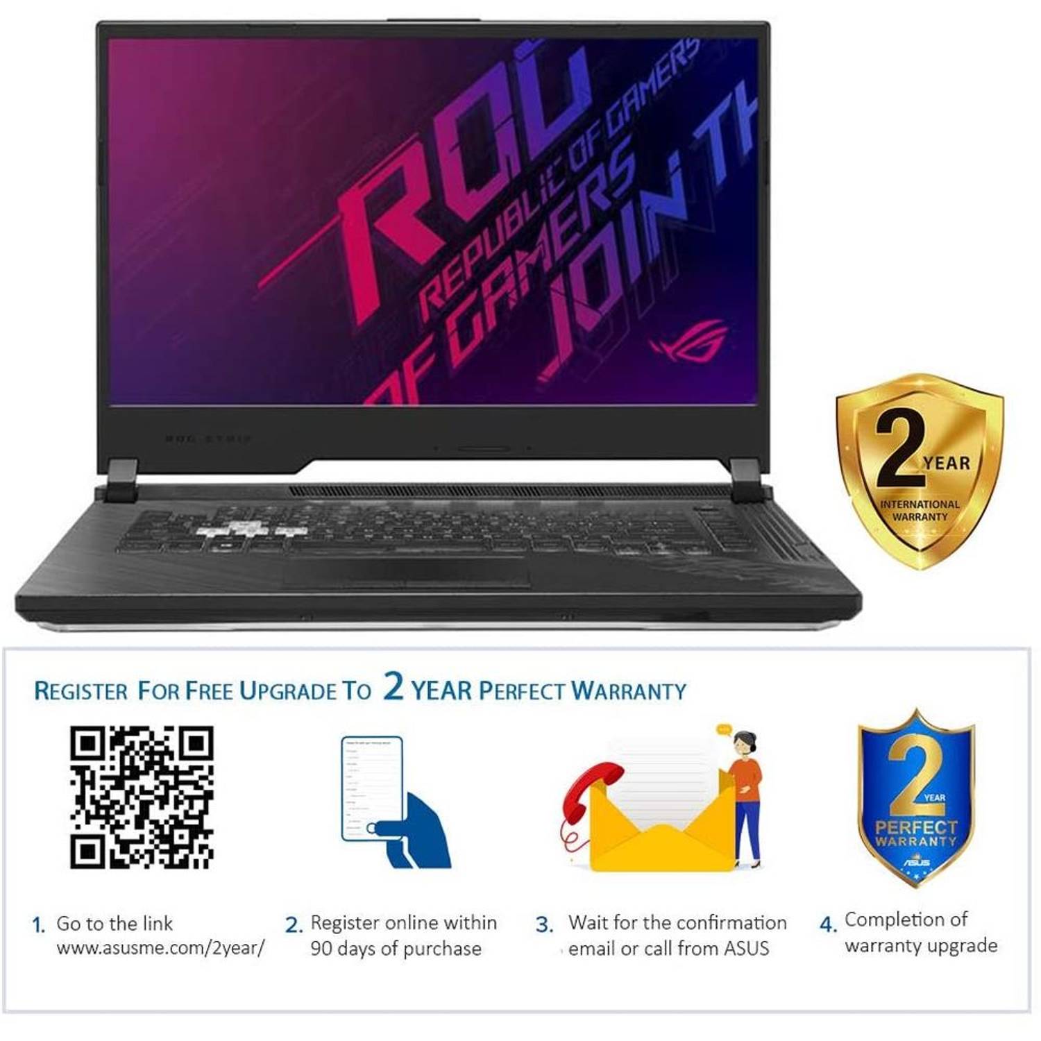 Asus ROG Strix G15 G512LI-HN086T Gaming Laptop - Core i7 2.6GHz 16GB 1TB 4GB Win10 15.6inch FHD Original Black English/Arabic Keyboard Asus ROG Strix G15 G512LI-HN086T Gaming Laptop - Core i7 2.6GHz 16GB 1TB 4GB Win10 15.6inch FHD Original Black English/Arabic Keyboard