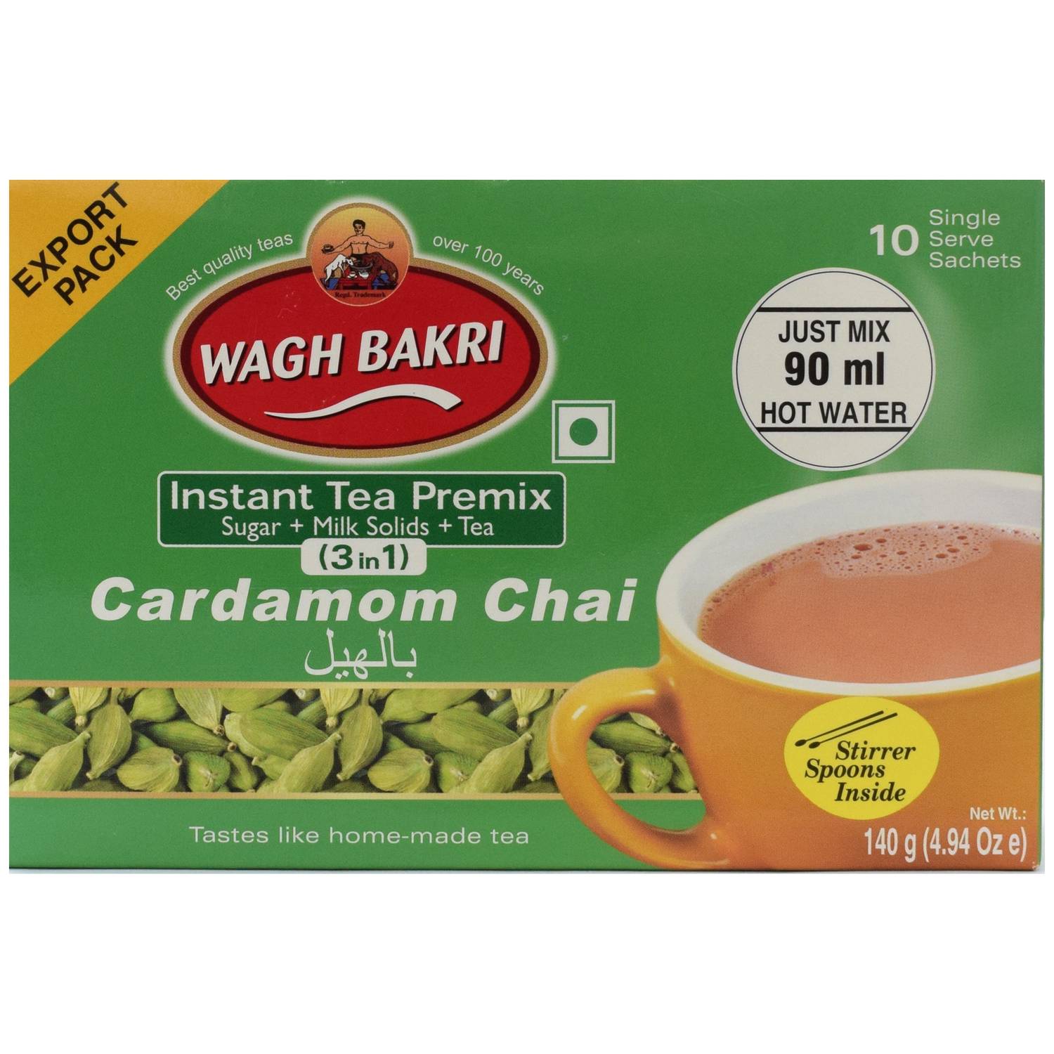 Wagh Bakri Instant Tea Premix 3 In 1 Cardamom Chai 140g Wagh Bakri Instant Tea Premix 3 In 1 Cardamom Chai 140g