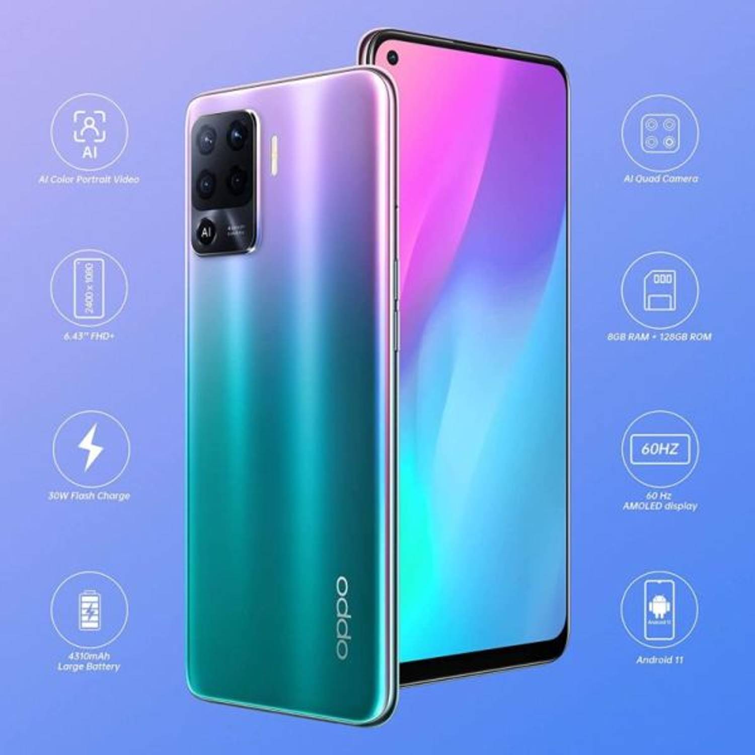 Oppo A94 128GB Fantastic Purple 4G Smartphone Oppo A94 128GB Fantastic Purple 4G Smartphone