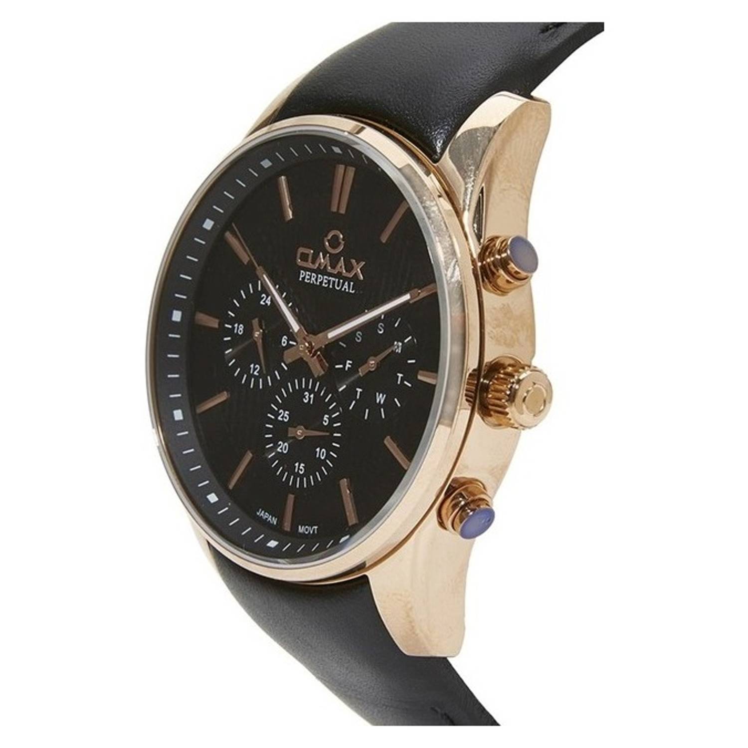 Omax PG11R22I Mens Multifunction Leather Watch Omax PG11R22I Mens Multifunction Leather Watch