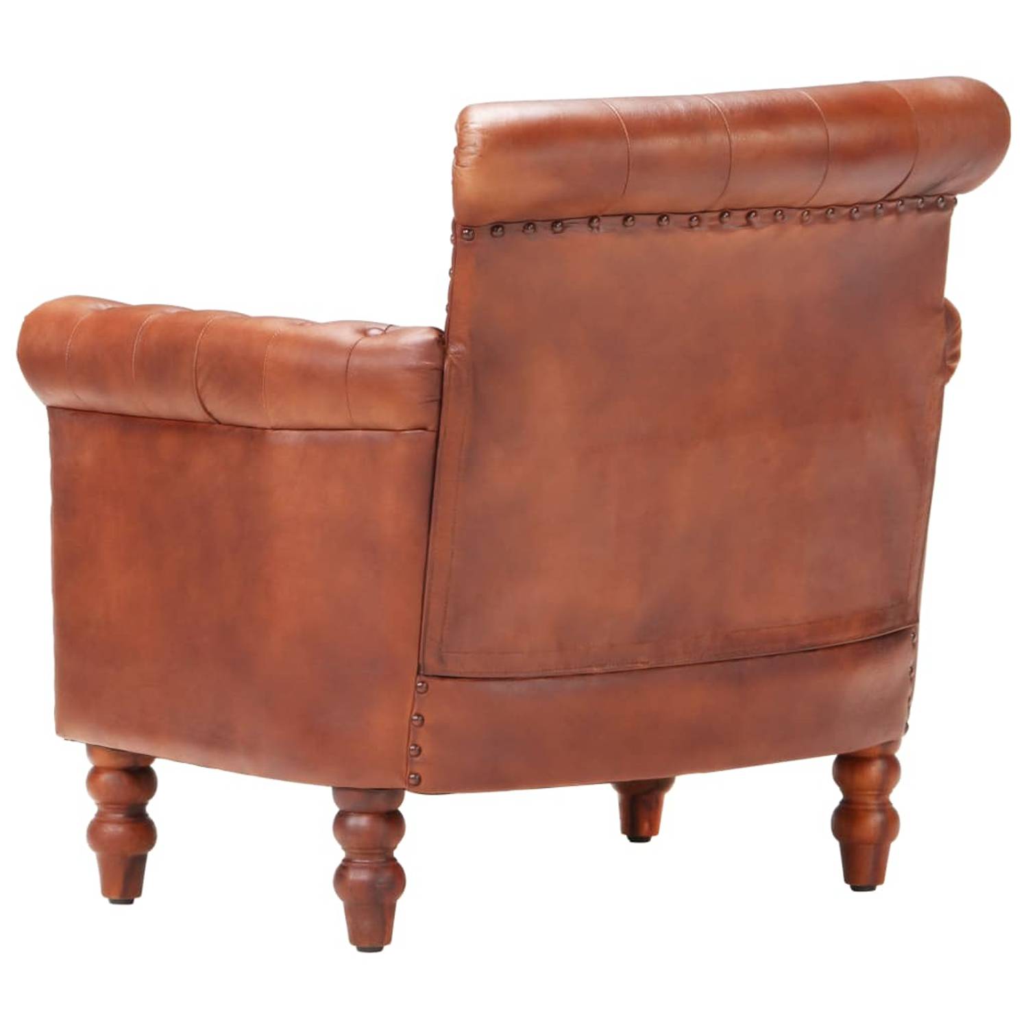 vidaXL Armchair Brown Real Goat Leather vidaXL Armchair Brown Real Goat Leather