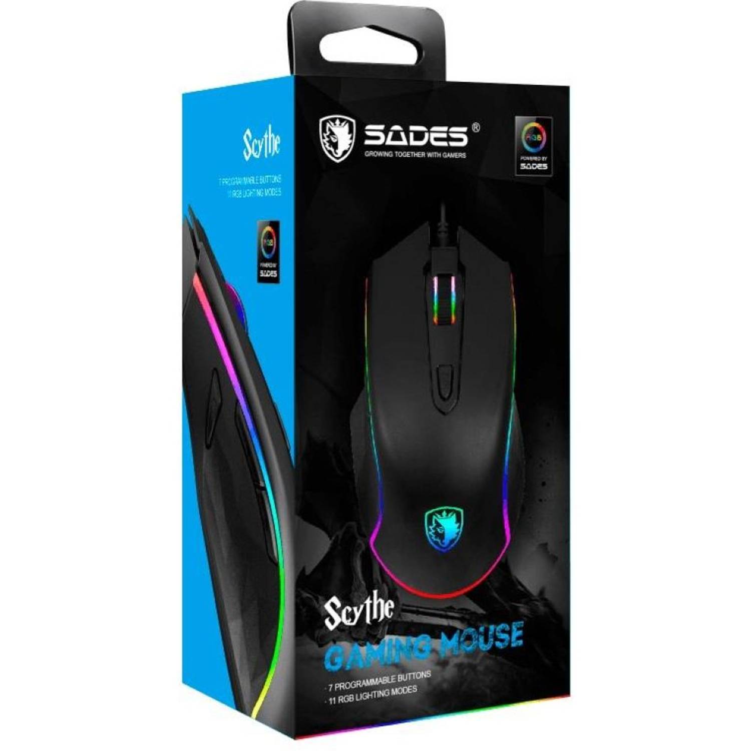 Sades RGB Gaming Mouse 1.8m Black Sades RGB Gaming Mouse 1.8m Black