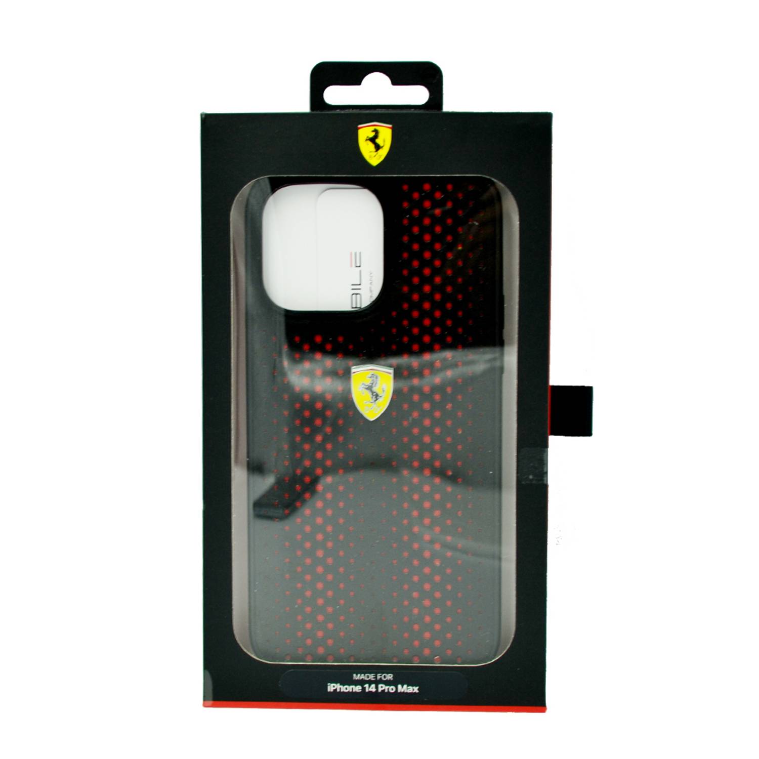Ferrari Pu Leather Perforated Case With Nylon Base & Yellow Shield Logo For Iphone 14 Pro Max Red Ferrari Pu Leather Perforated Case With Nylon Base & Yellow Shield Logo For Iphone 14 Pro Max Red