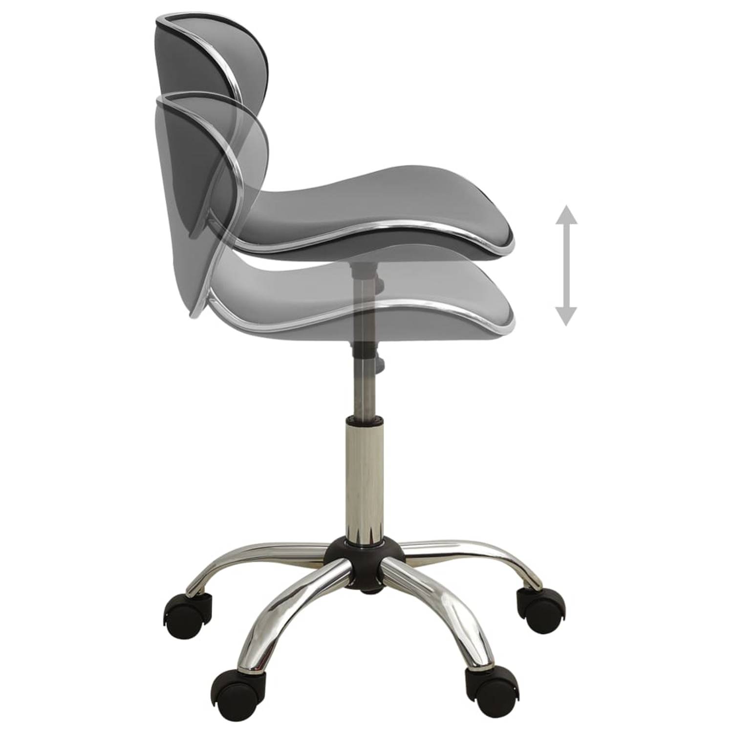 vidaXL Office Chair Grey Faux Leather vidaXL Office Chair Grey Faux Leather