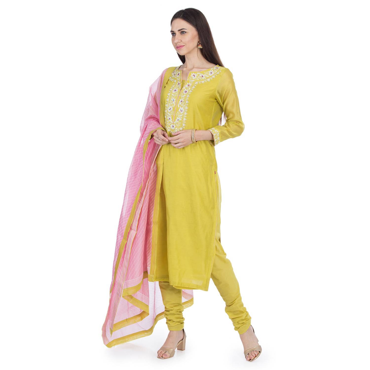 BIBA Mustard Straight Kurta Set Size 36 BIBA Mustard Straight Kurta Set Size 36