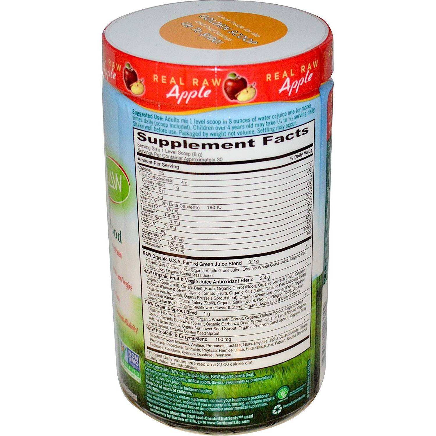 Garden Of Life Raw Organic Perfect Food Green Superfood Powder Apple 231g Garden Of Life Raw Organic Perfect Food Green Superfood Powder Apple 231g