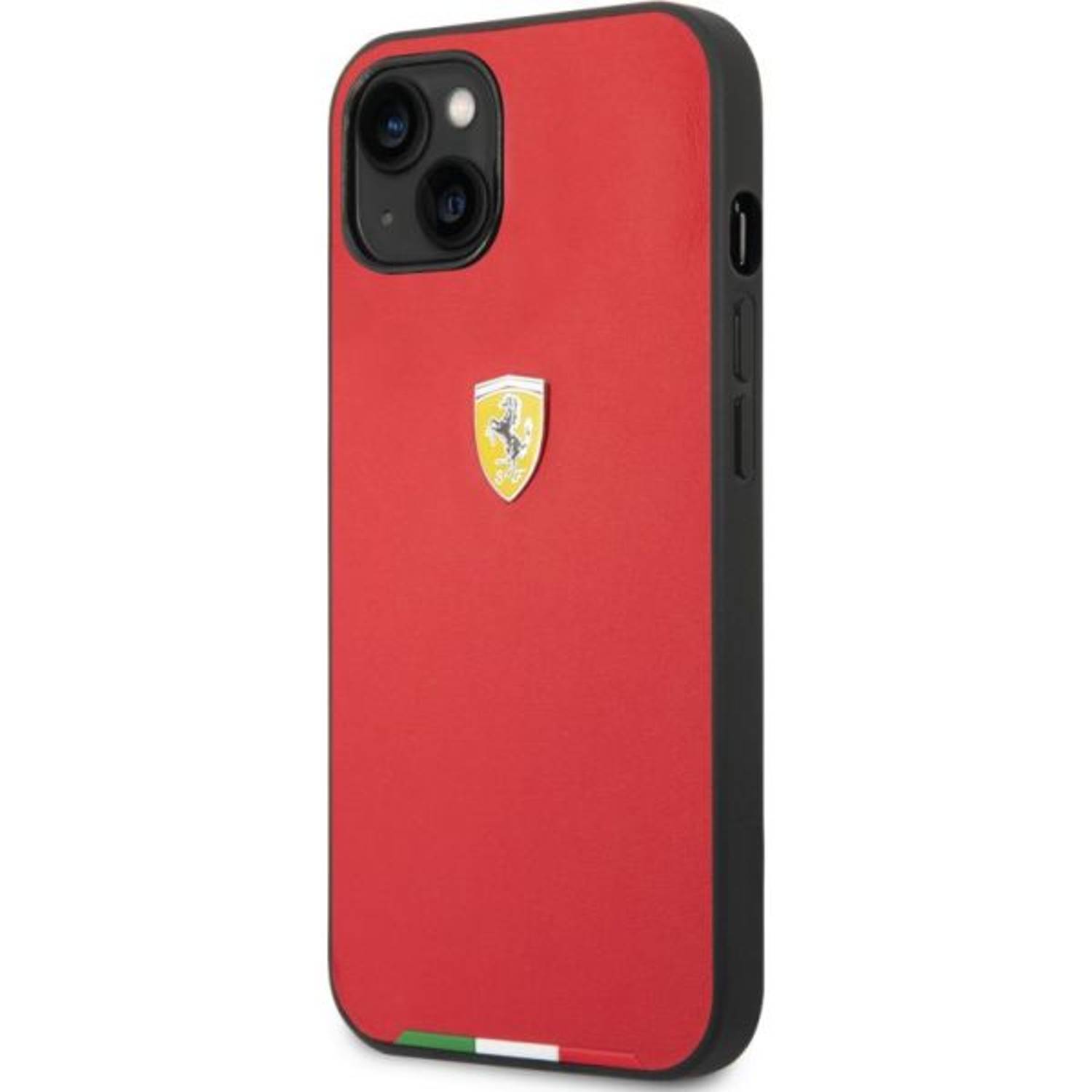 Ferrari Hard Case Red With Italian Flag Line iPhone 14 Ferrari Hard Case Red With Italian Flag Line iPhone 14