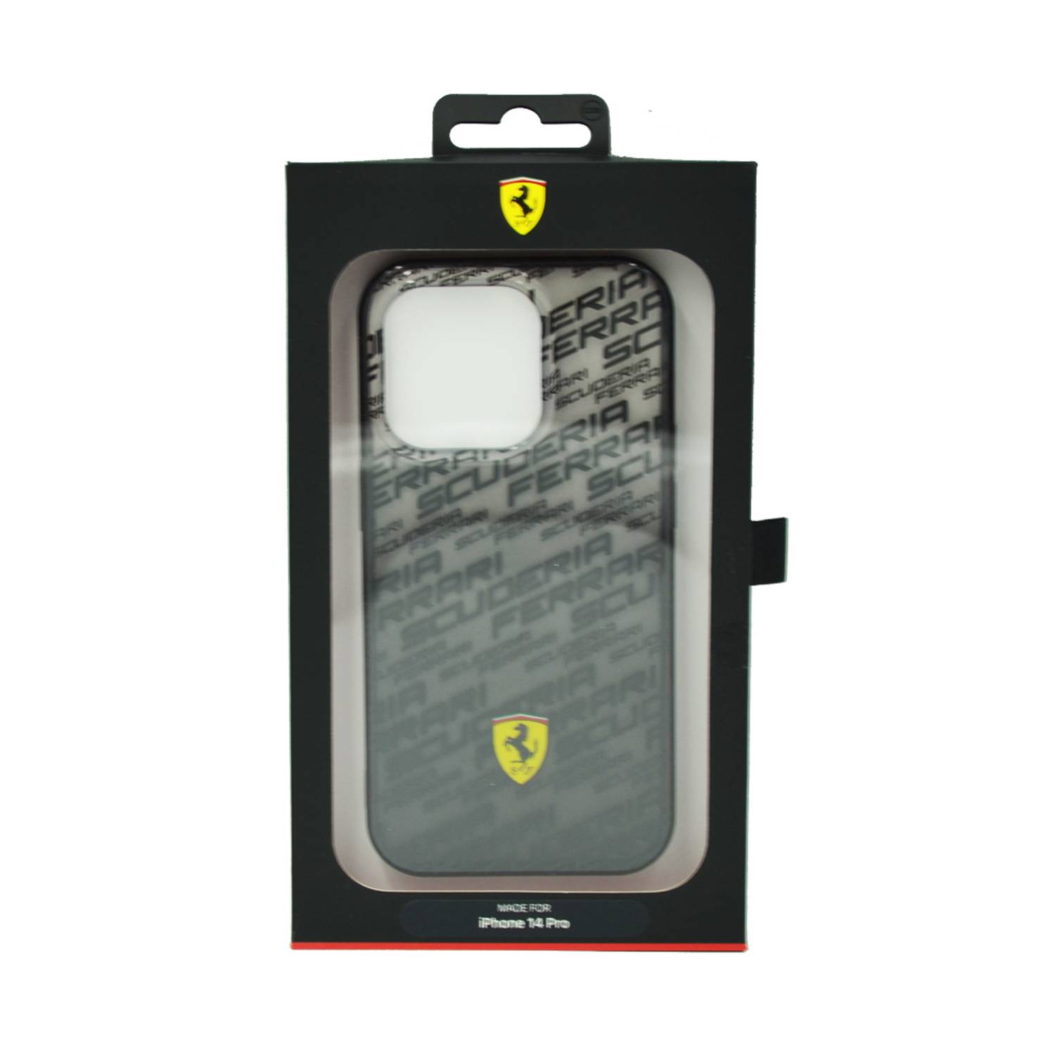 Ferrari Gradient Pc/Tpu Case With Allover Scuderia & Dyed Bumper For Iphone 14 Pro Black Ferrari Gradient Pc/Tpu Case With Allover Scuderia & Dyed Bumper For Iphone 14 Pro Black