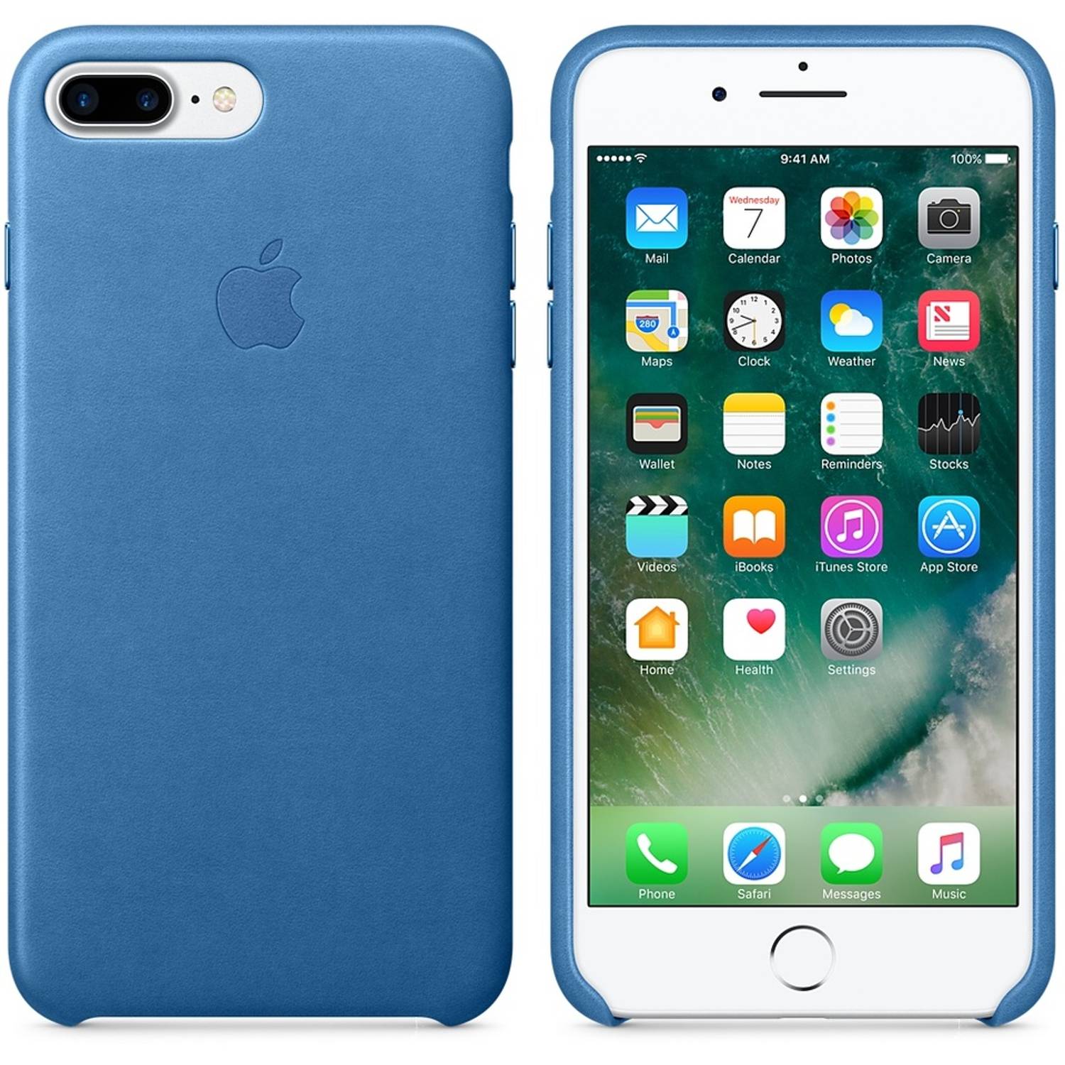 Apple MMYH2ZM/A iphone 7 Plus Leather Case Sea Blue Apple MMYH2ZM/A iphone 7 Plus Leather Case Sea Blue