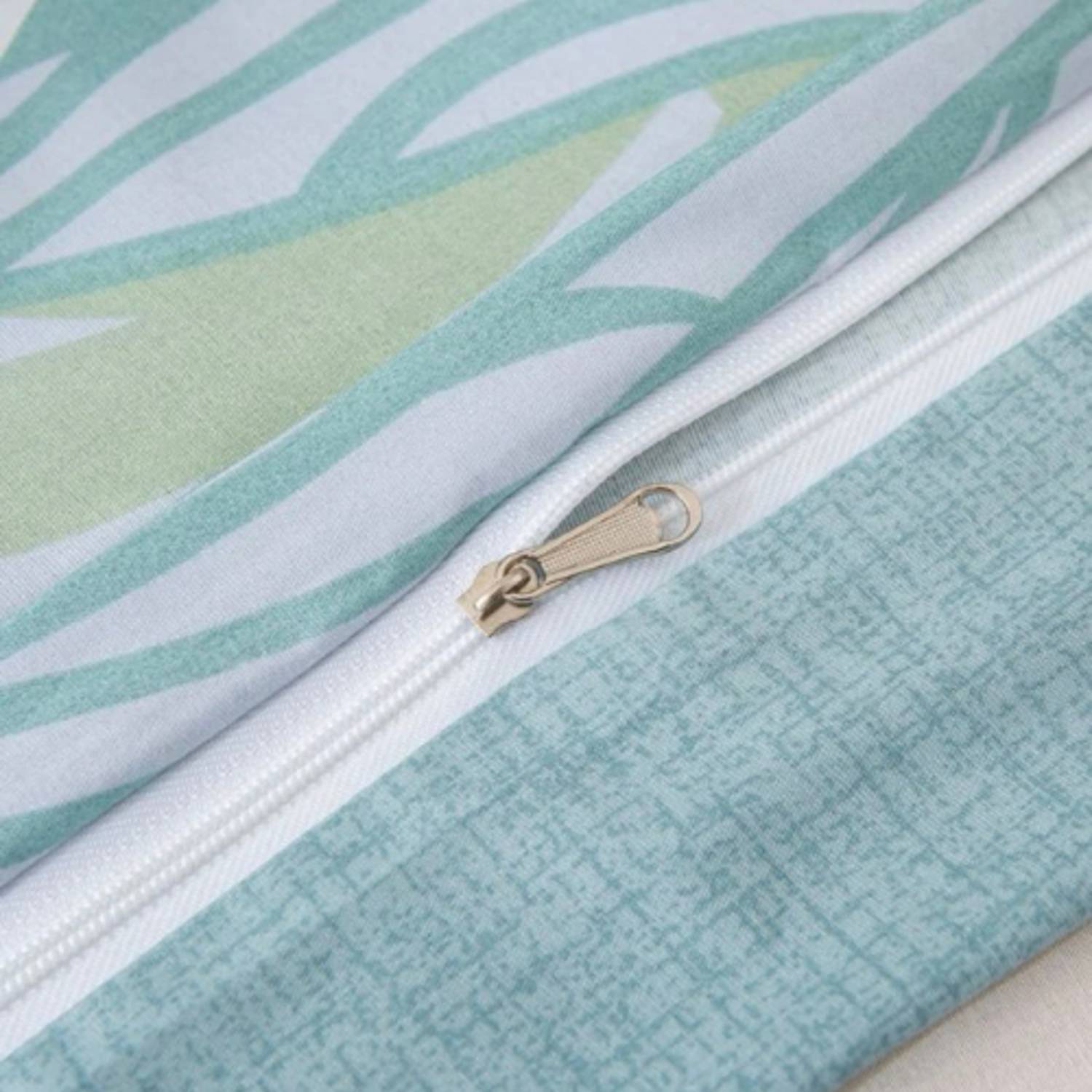 Luna Home Single Size 4 Pieces Bedding Set Without Filler, Geometric Leaves Design Luna Home Single Size 4 Pieces Bedding Set Without Filler, Geometric Leaves Design