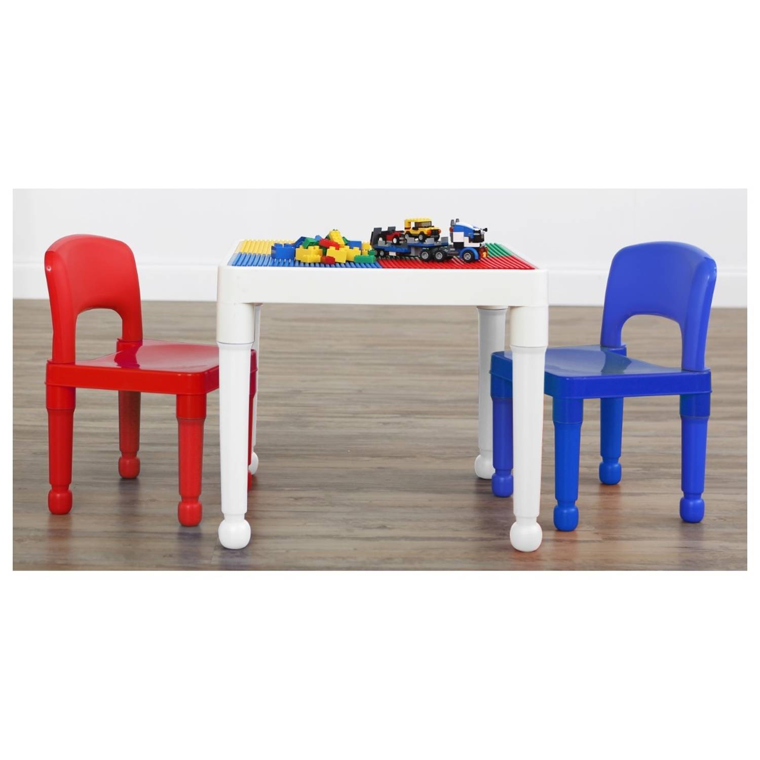 Tot Tutors 2-in-1 Plastic Lego Compatible Activity Table With 2 Chairs Tot Tutors 2-in-1 Plastic Lego Compatible Activity Table With 2 Chairs