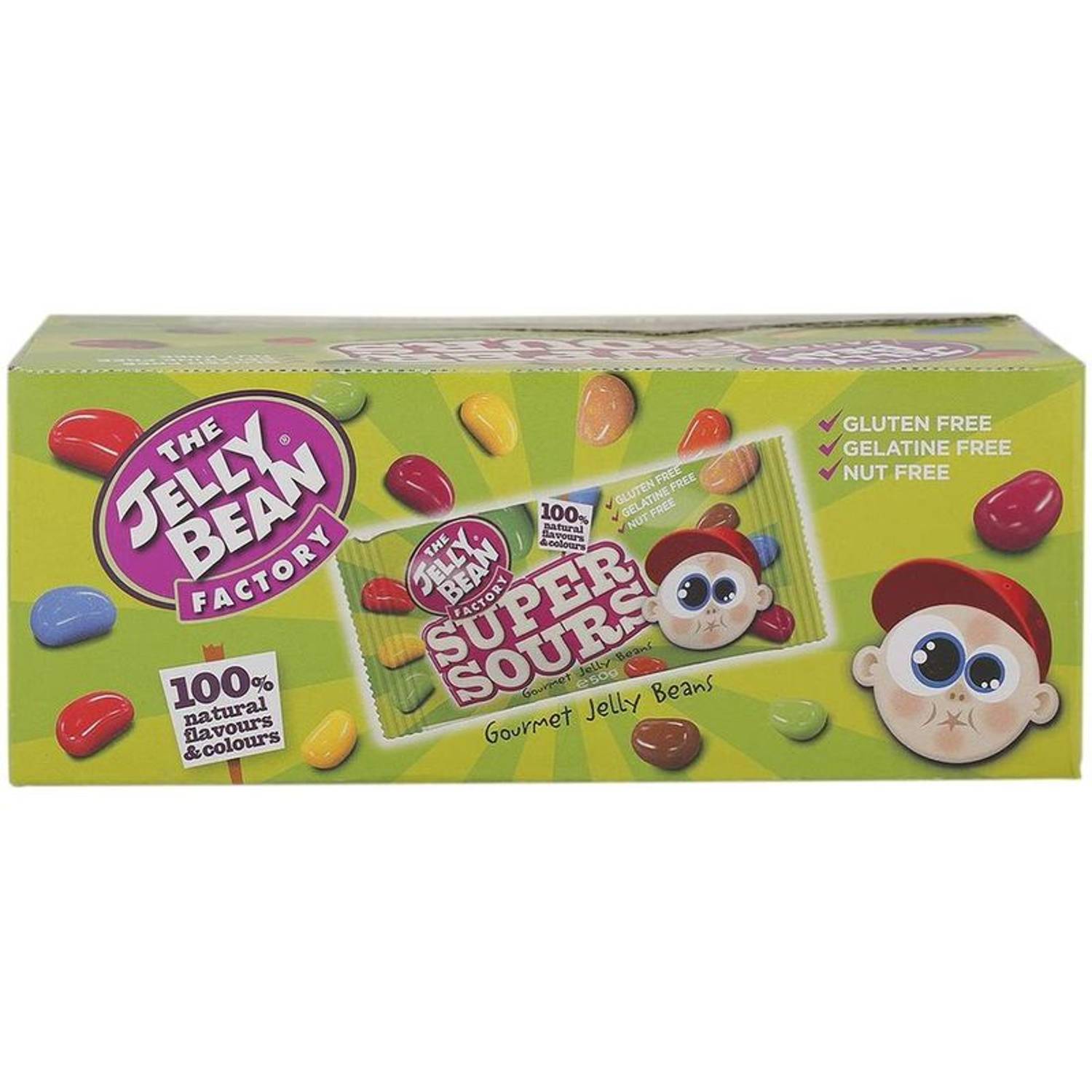 The Jelly Bean Factory Mini Super Sour Jelly Bean 50gm (Pack of 24pcs) The Jelly Bean Factory Mini Super Sour Jelly Bean 50gm (Pack of 24pcs)