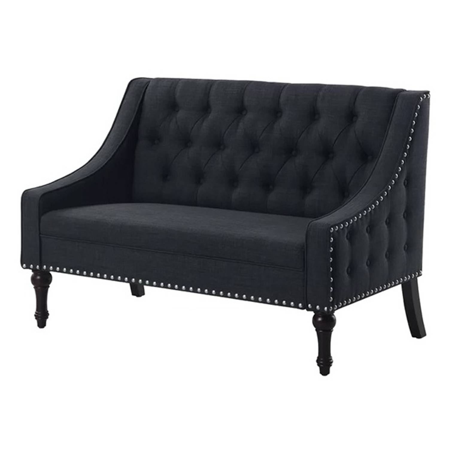 Christiansburg Tufted Loveseat in Charcoal Grey Color Christiansburg Tufted Loveseat in Charcoal Grey Color
