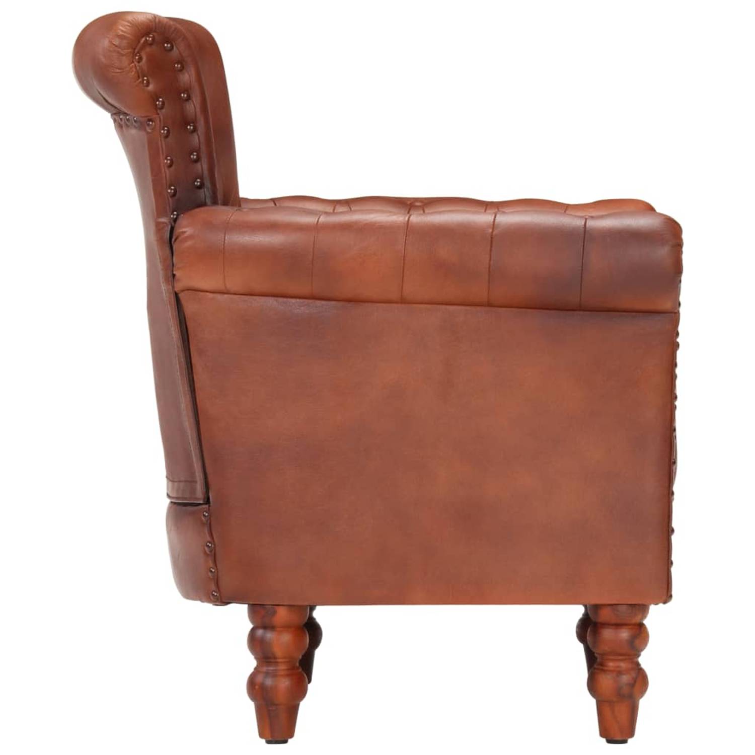 vidaXL Armchair Brown Real Goat Leather vidaXL Armchair Brown Real Goat Leather