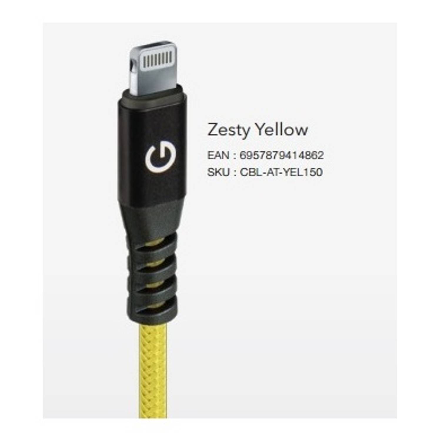 Energea Alutough Lightning Cable 1.5m Zesty Yellow - CB-LAT-YEL150 Energea Alutough Lightning Cable 1.5m Zesty Yellow - CB-LAT-YEL150