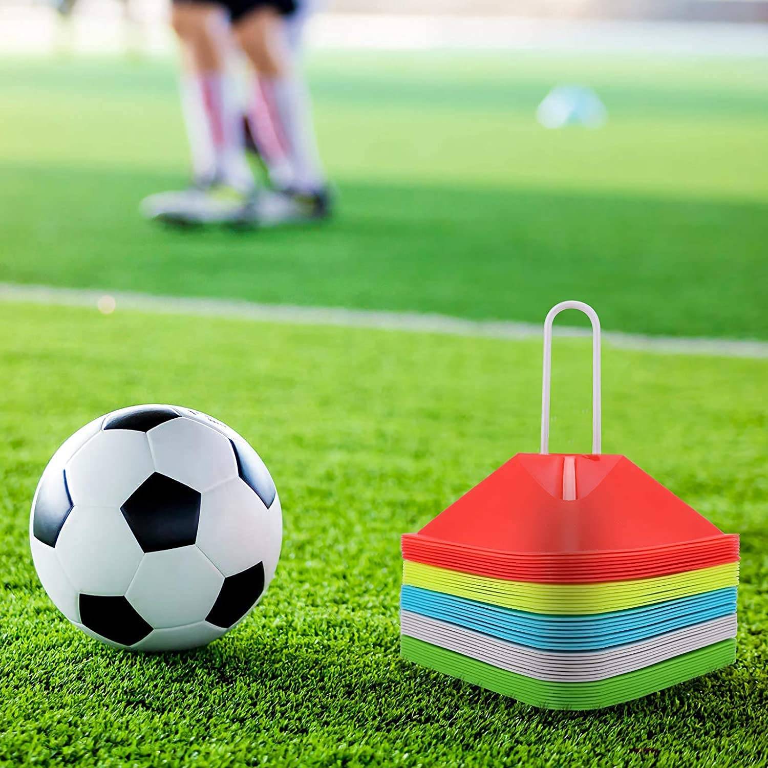 ULTIMAX Soccer Disc Cones, 25 Packs Agility Training Cones Multicolor Flexible Durable, Training Equipment for Football, Basketball, Agility, Field Marker, Spot Marker ULTIMAX Soccer Disc Cones, 25 Packs Agility Training Cones Multicolor Flexible Durable, Training Equipment for Football, Basketball, Agility, Field Marker, Spot Marker
