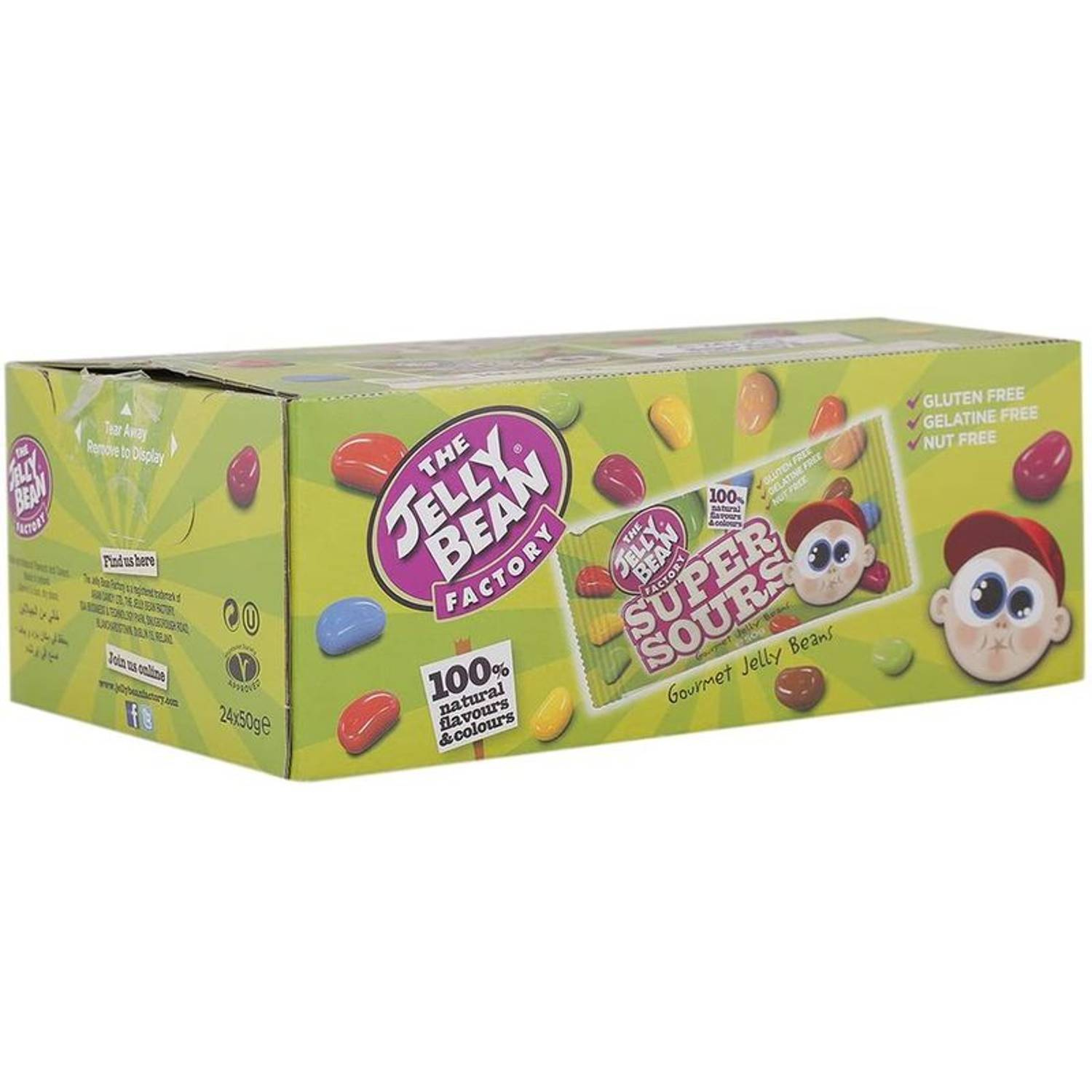 The Jelly Bean Factory Mini Super Sour Jelly Bean 50gm (Pack of 24pcs) The Jelly Bean Factory Mini Super Sour Jelly Bean 50gm (Pack of 24pcs)