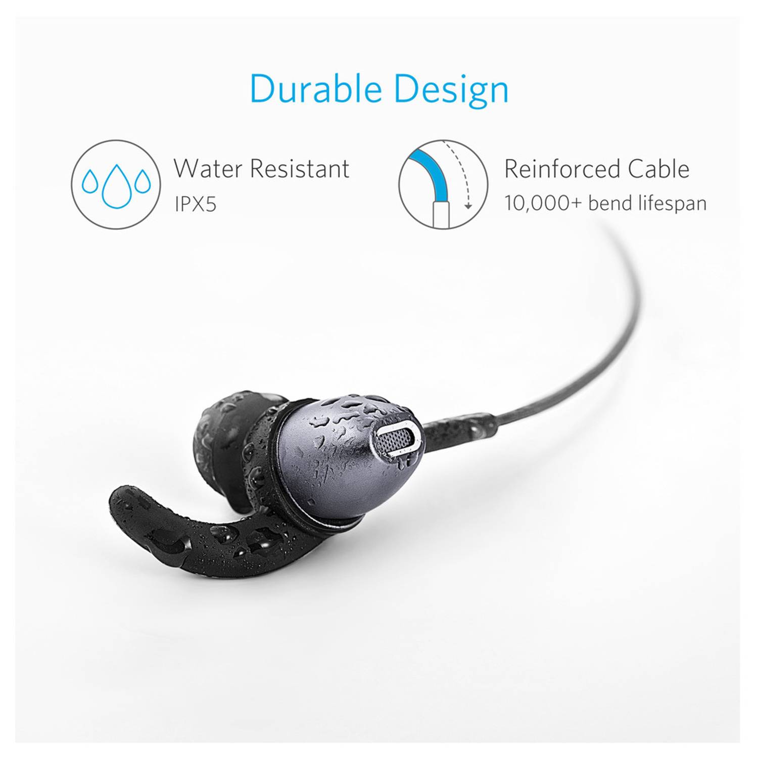 Anker IE10 Soundbuds Lightning Connector In Ear Earphone Black Anker IE10 Soundbuds Lightning Connector In Ear Earphone Black