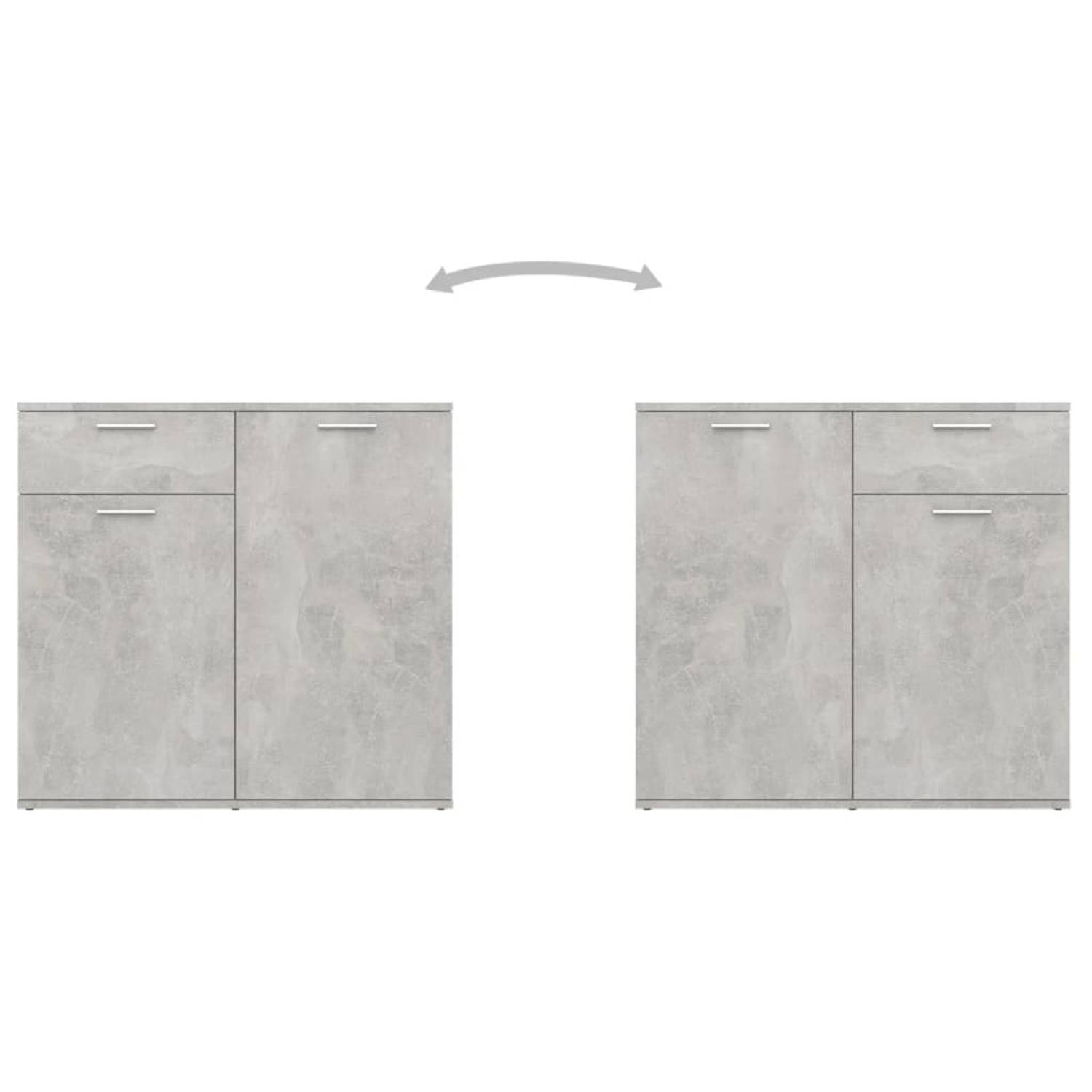 vidaXL Sideboard Concrete Grey 160x36x75 cm Engineered Wood vidaXL Sideboard Concrete Grey 160x36x75 cm Engineered Wood