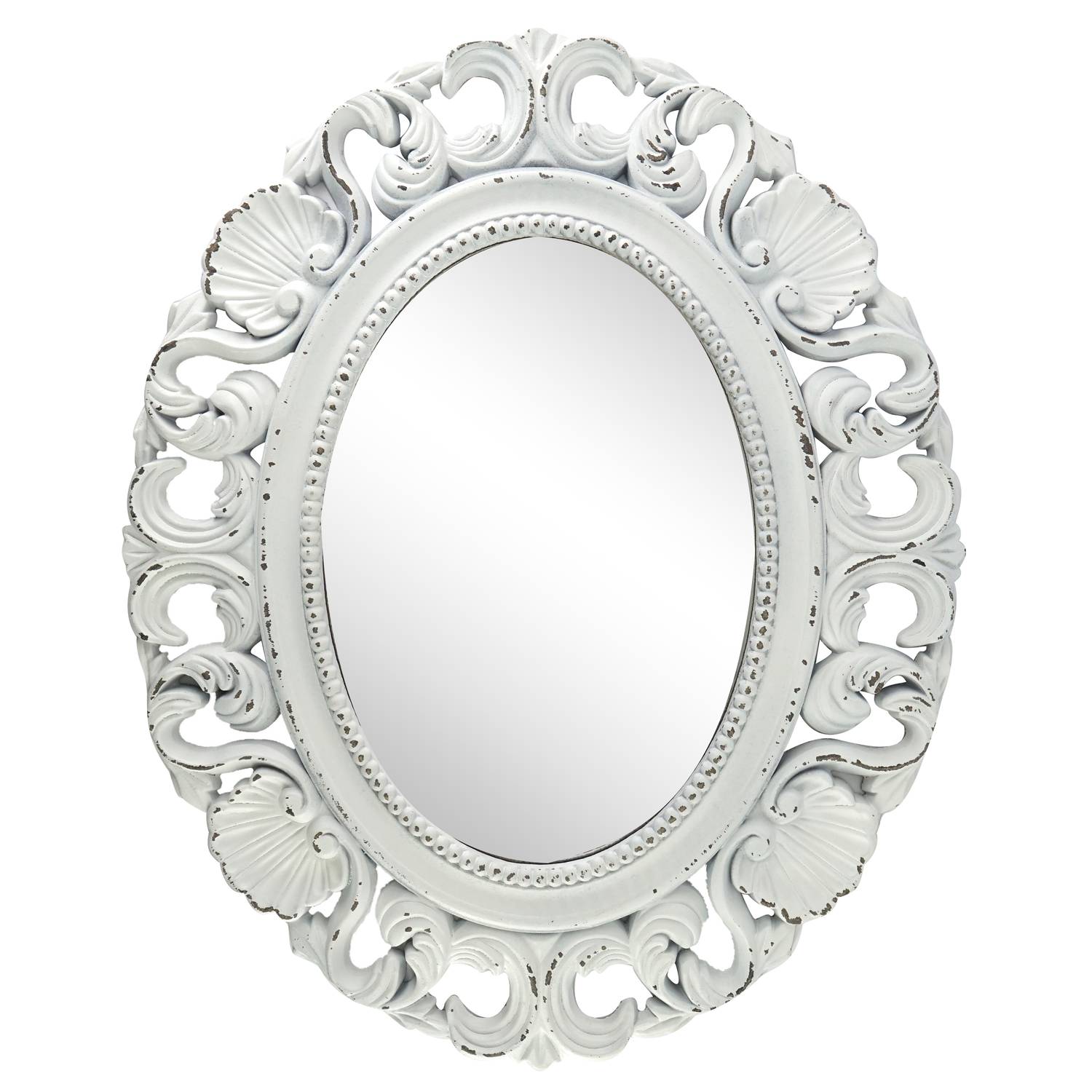 Vintage Circular Wall Mirror White Vintage Circular Wall Mirror White