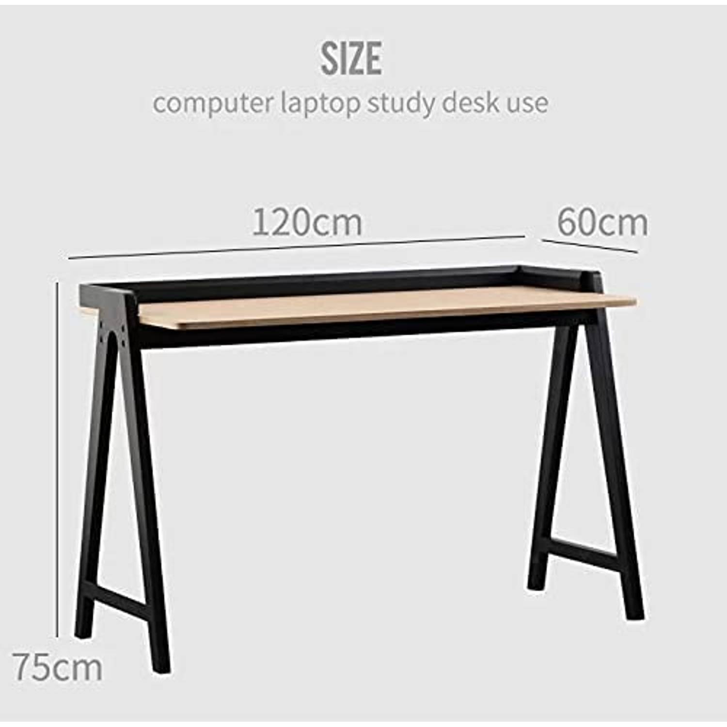 Daamudi Kai Desk, Modern Nordic Desk, Study Desk, Computer Desk For Home Office With Solid Wood Base & Oak Top Black Daamudi Kai Desk, Modern Nordic Desk, Study Desk, Computer Desk For Home Office With Solid Wood Base & Oak Top Black