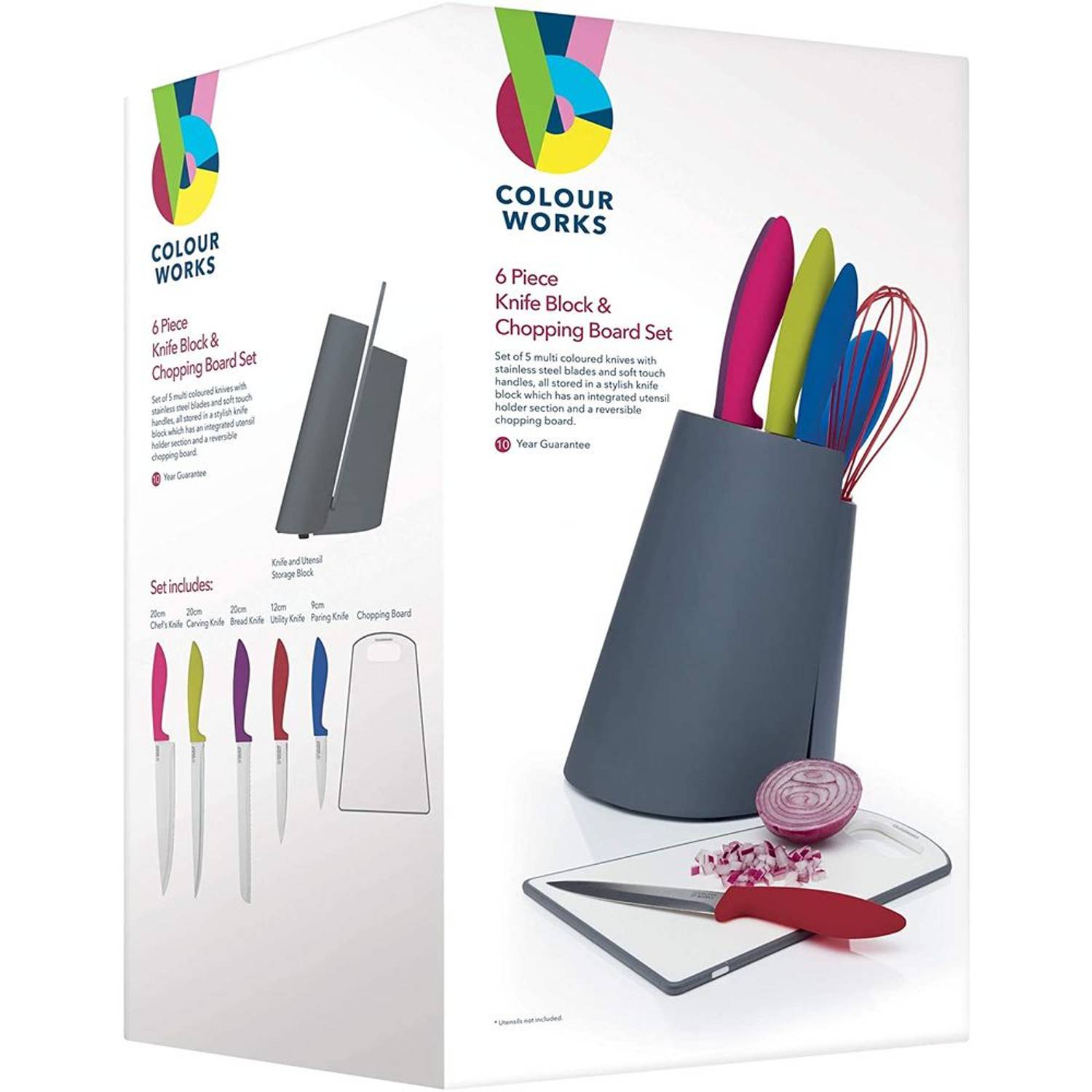 Colourworks Knife Block and Chopper 7pc Set Colourworks Knife Block and Chopper 7pc Set