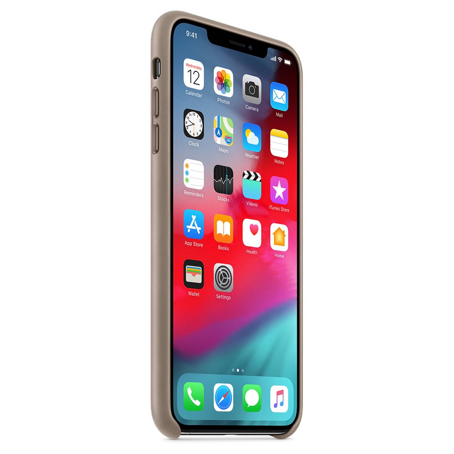 Apple Leather Case Taupe For iPhone XS Apple Leather Case Taupe For iPhone XS