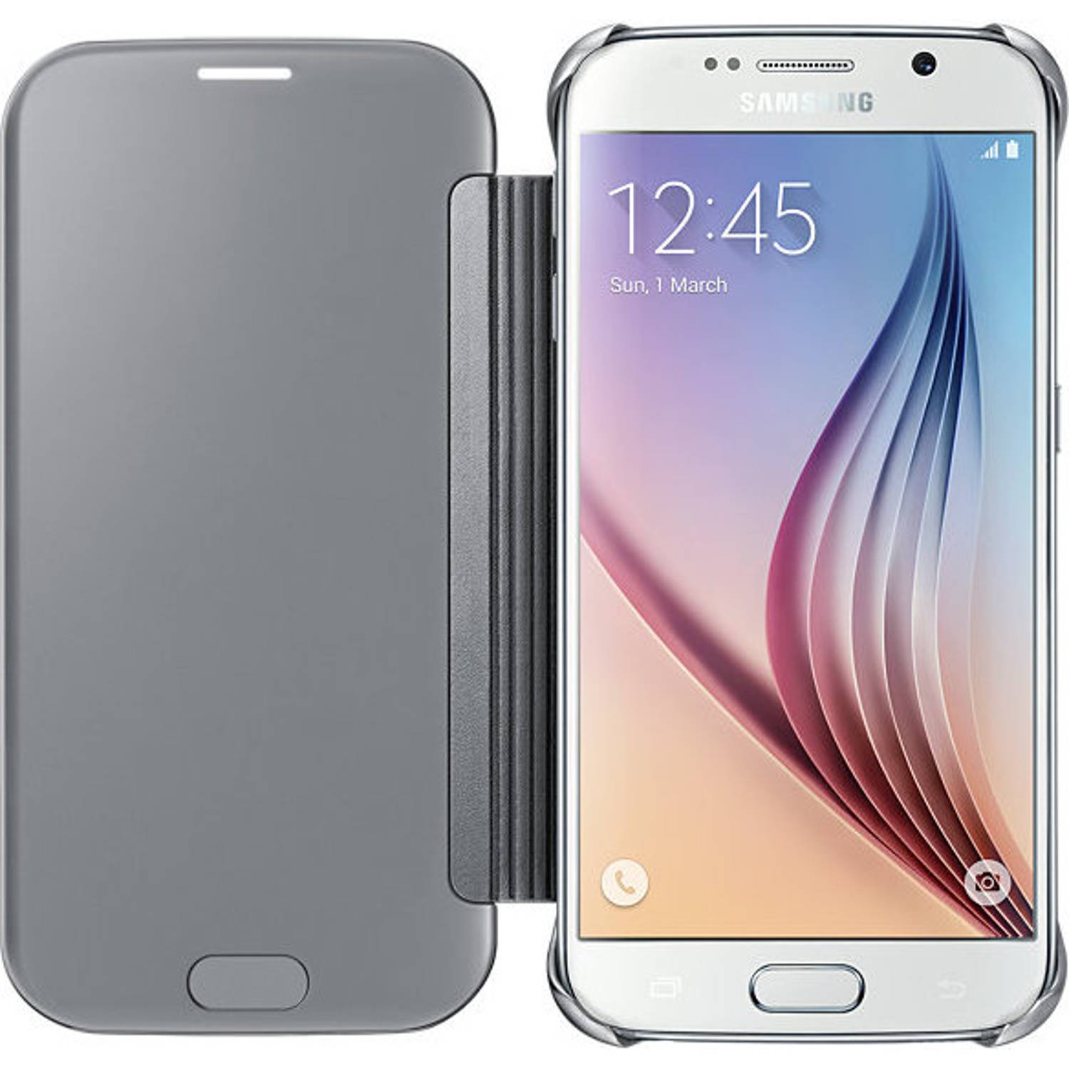 Samsung EFZG920BSEGAE Clear View Cover Silver For Galaxy S6 Samsung EFZG920BSEGAE Clear View Cover Silver For Galaxy S6