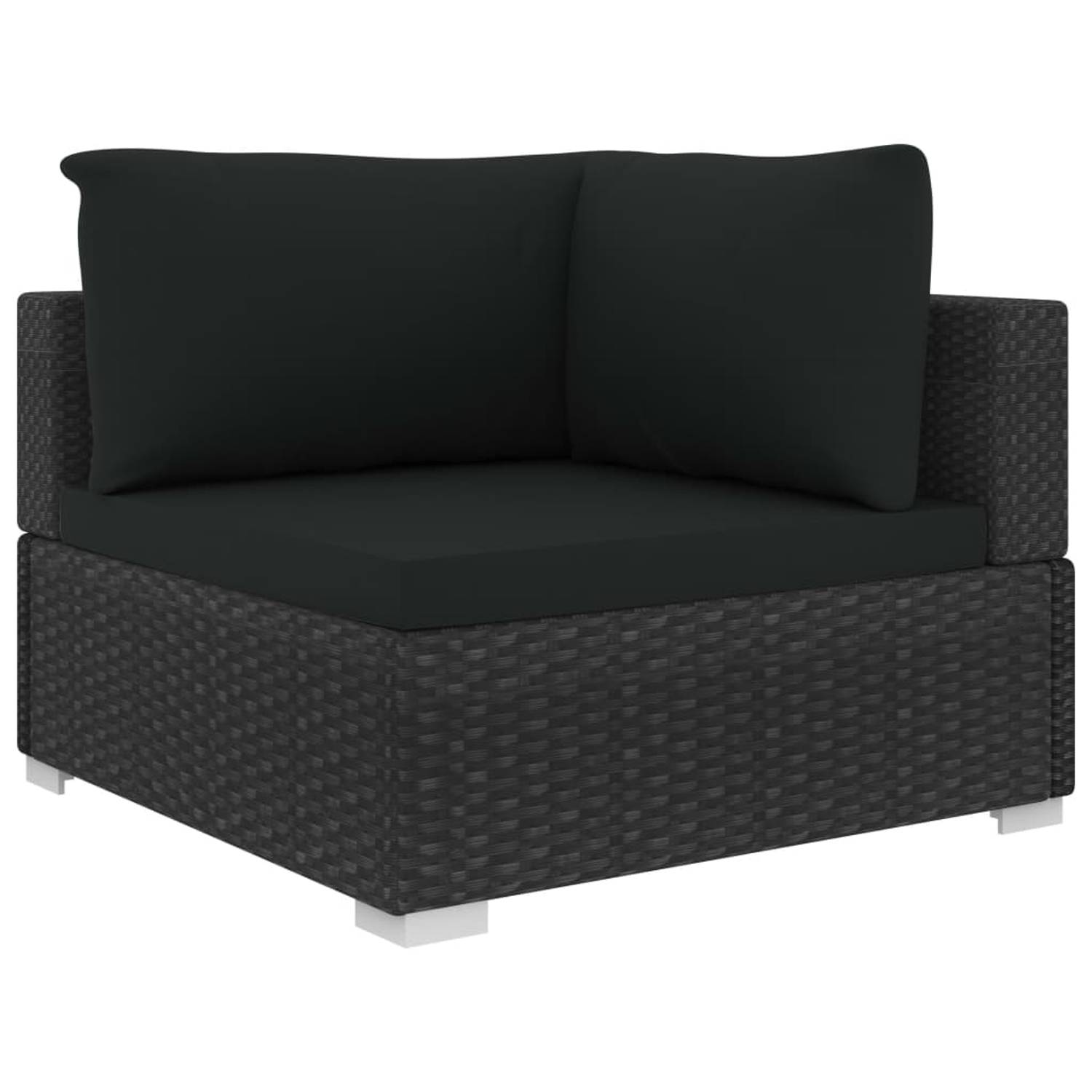 Vidaxl 6 Piece Garden Lounge Set With Cushions Poly Rattan Black Vidaxl 6 Piece Garden Lounge Set With Cushions Poly Rattan Black
