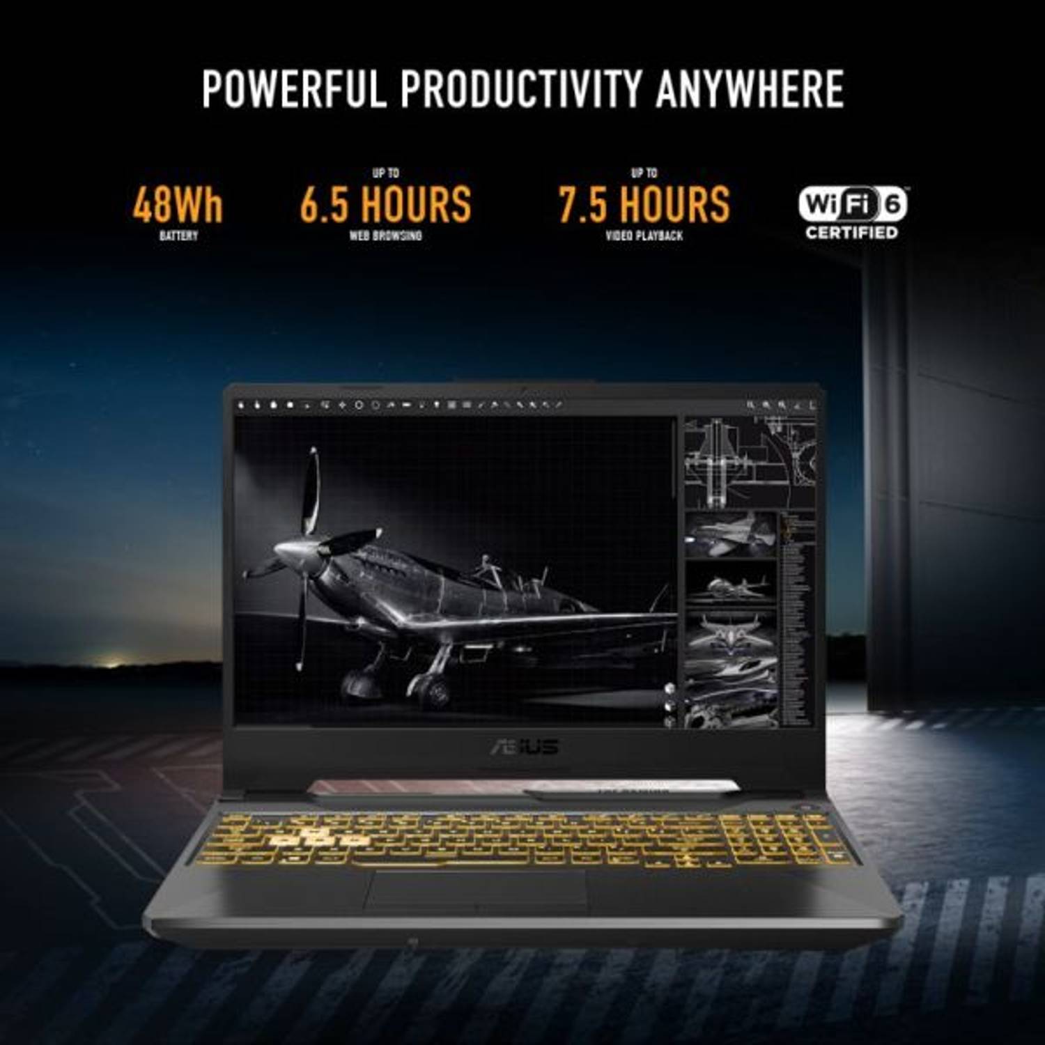 Asus TUF Gaming A15 FA506IHRB-HN080W Gaming Laptop - Ryzen 5 3GHz 8GB 512GB 4GB Win11 15.6inch FHD Black NVIDIA GeForce GTX 1650 English/Arabic Keyboard Asus TUF Gaming A15 FA506IHRB-HN080W Gaming Laptop - Ryzen 5 3GHz 8GB 512GB 4GB Win11 15.6inch FHD Black NVIDIA GeForce GTX 1650 English/Arabic Keyboard
