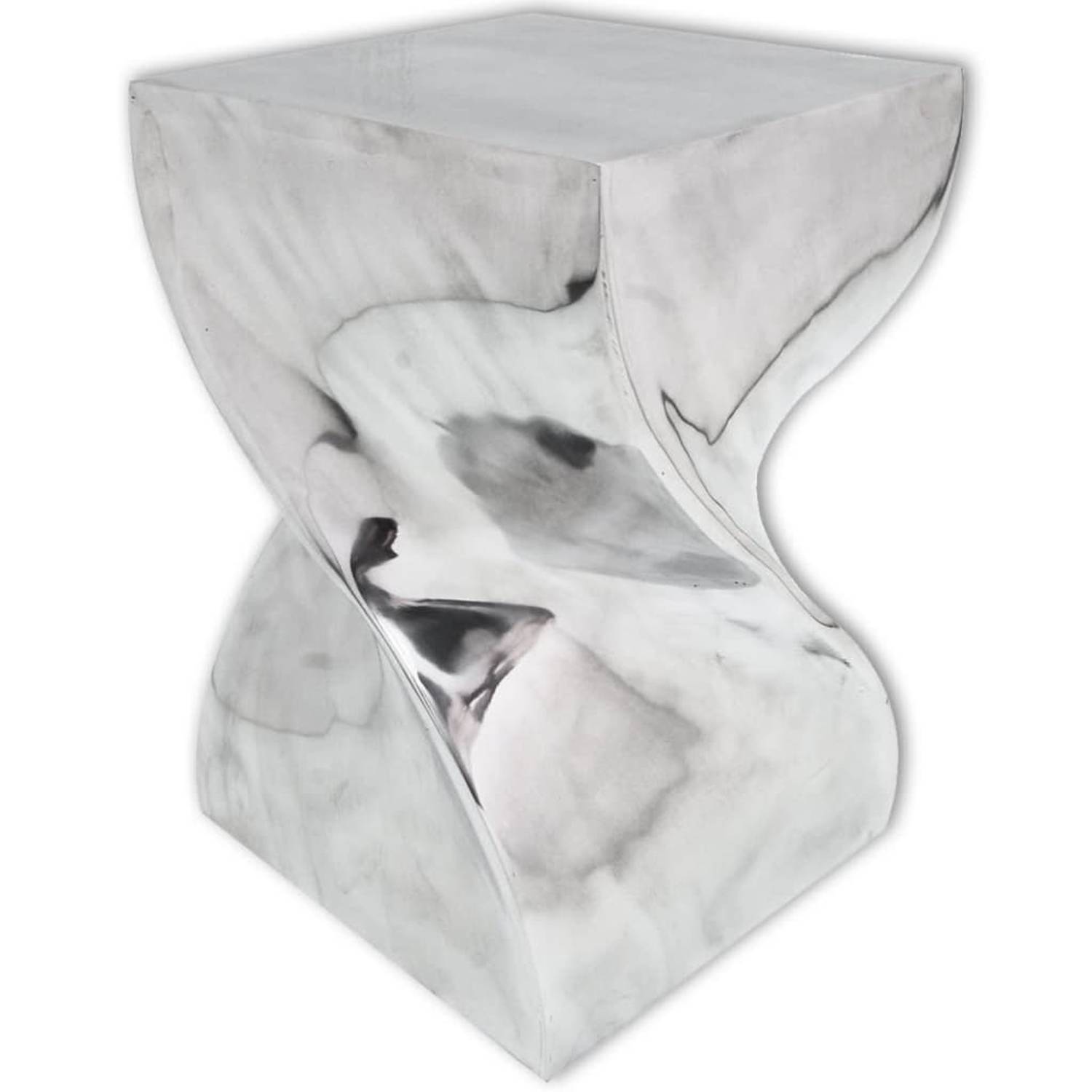 vidaXL Stool/Side Table Twisted Shape Aluminium Silver vidaXL Stool/Side Table Twisted Shape Aluminium Silver