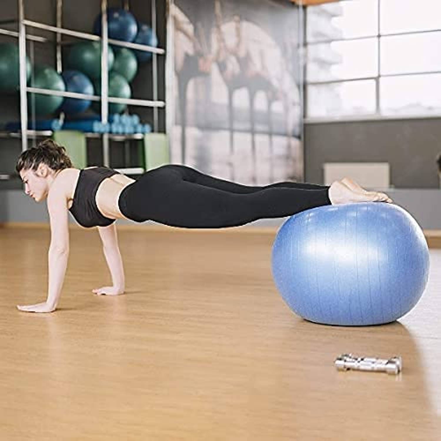 ULTIMAX Yoga Ball Exercise Fitness Core Stability Balance Strength Anti-Burst Prenatal Birthing Yoga ball for Office Home Gym Design Balance Ball Pilates Core and Workout Ball - 75 cm (Blue) ULTIMAX Yoga Ball Exercise Fitness Core Stability Balance Strength Anti-Burst Prenatal Birthing Yoga ball for Office Home Gym Design Balance Ball Pilates Core and Workout Ball - 75 cm (Blue)