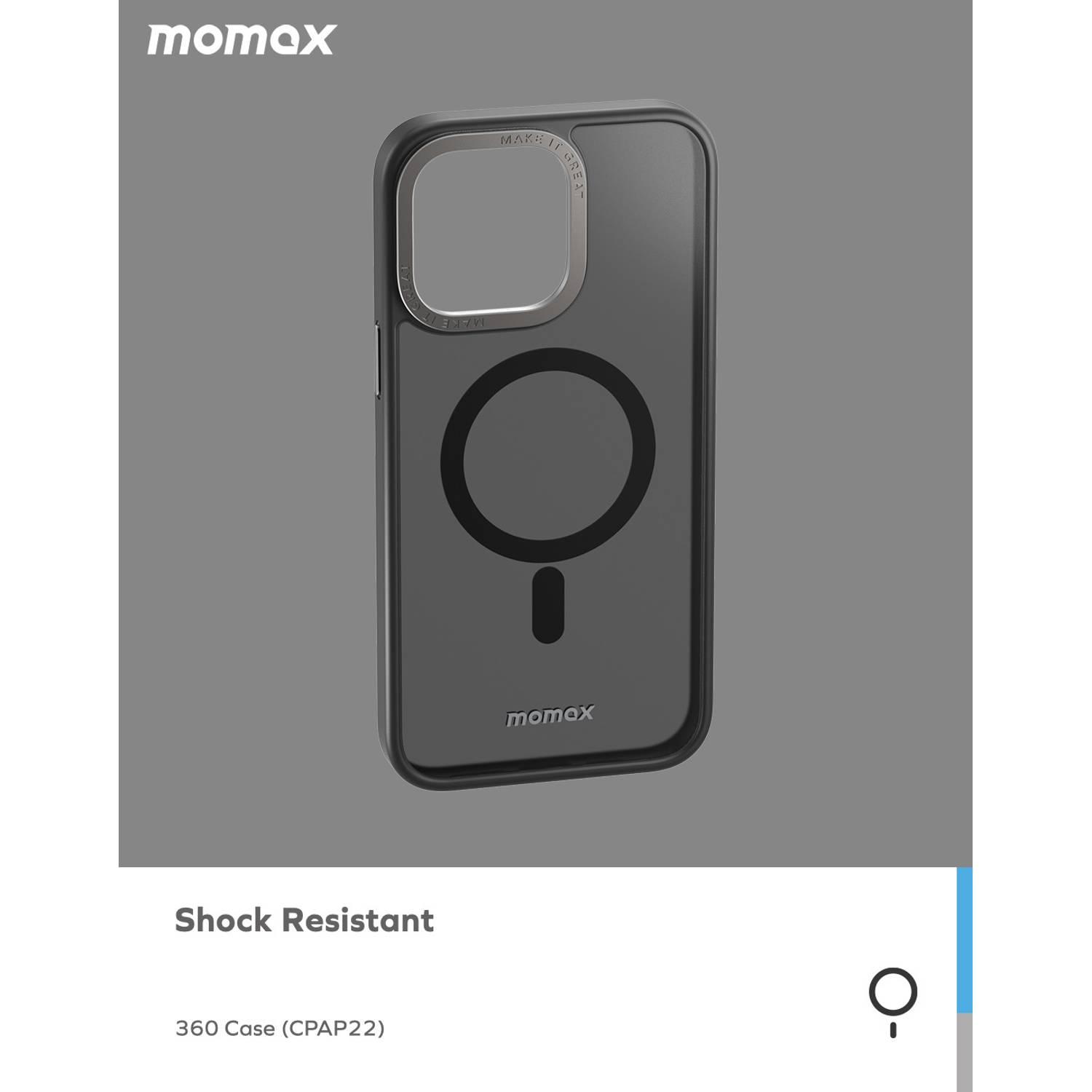 Momax Hybrid designed for iPhone 14 PRO case cover compatible with MagSafe - Black Momax Hybrid designed for iPhone 14 PRO case cover compatible with MagSafe - Black