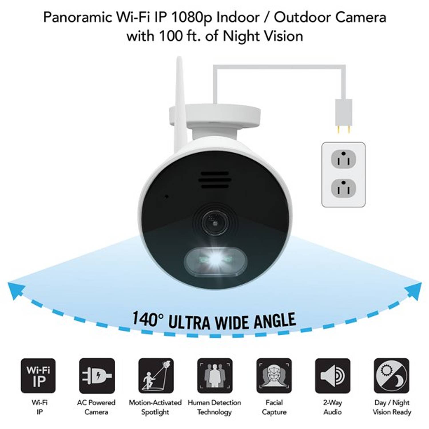 Night Owl Panoramic Hd Wi-fi Ip Camera With Spotlight – White (wm-cam-wawnp2l) Night Owl Panoramic Hd Wi-fi Ip Camera With Spotlight – White (wm-cam-wawnp2l)