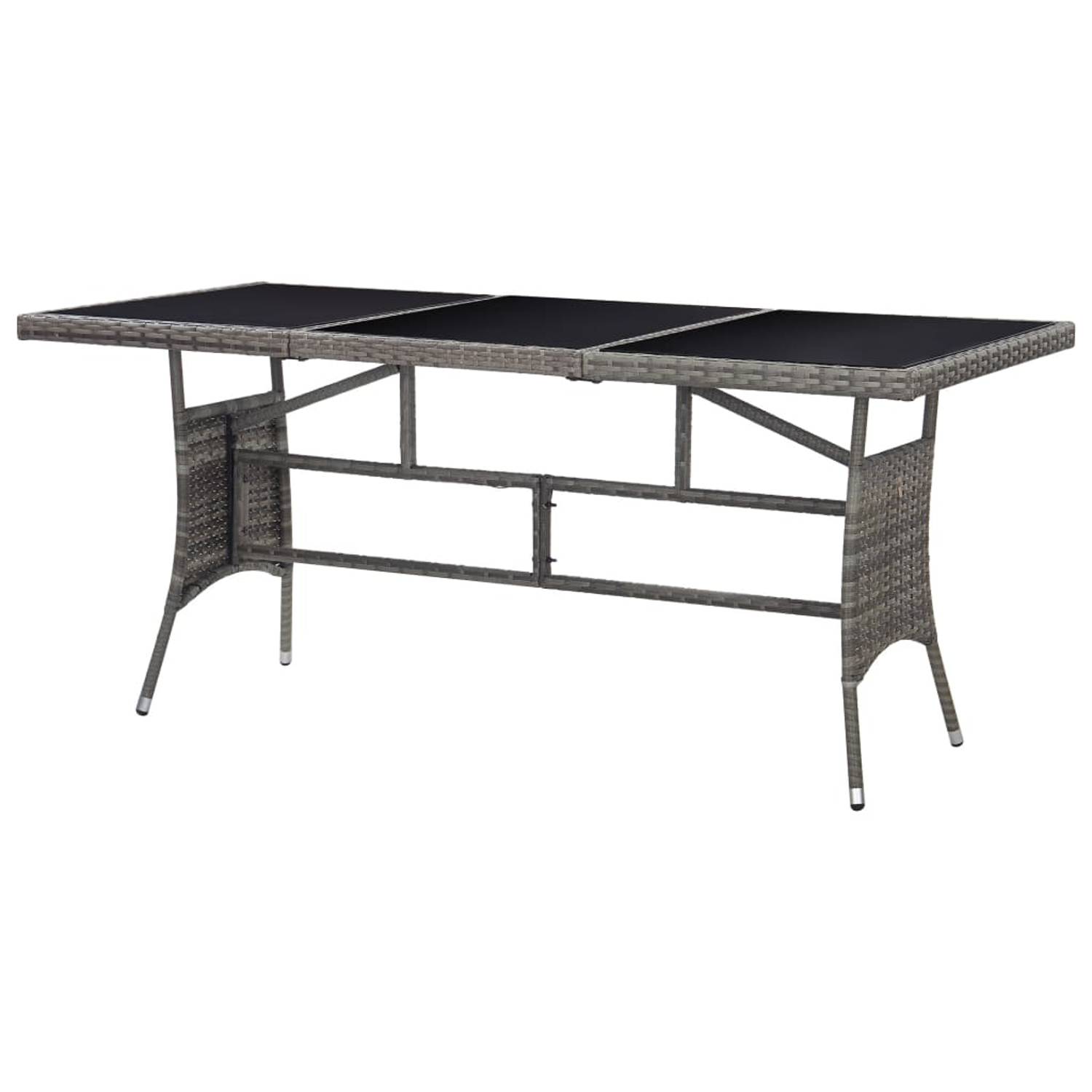 Vidaxl Garden Table Grey 170x80x74 Cm Poly Rattan Vidaxl Garden Table Grey 170x80x74 Cm Poly Rattan