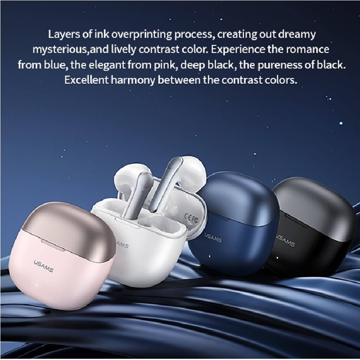Usams Xh09 Tws Binaural Semi-in-ear Wireless Buletooth Earphone Black Usams Xh09 Tws Binaural Semi-in-ear Wireless Buletooth Earphone Black