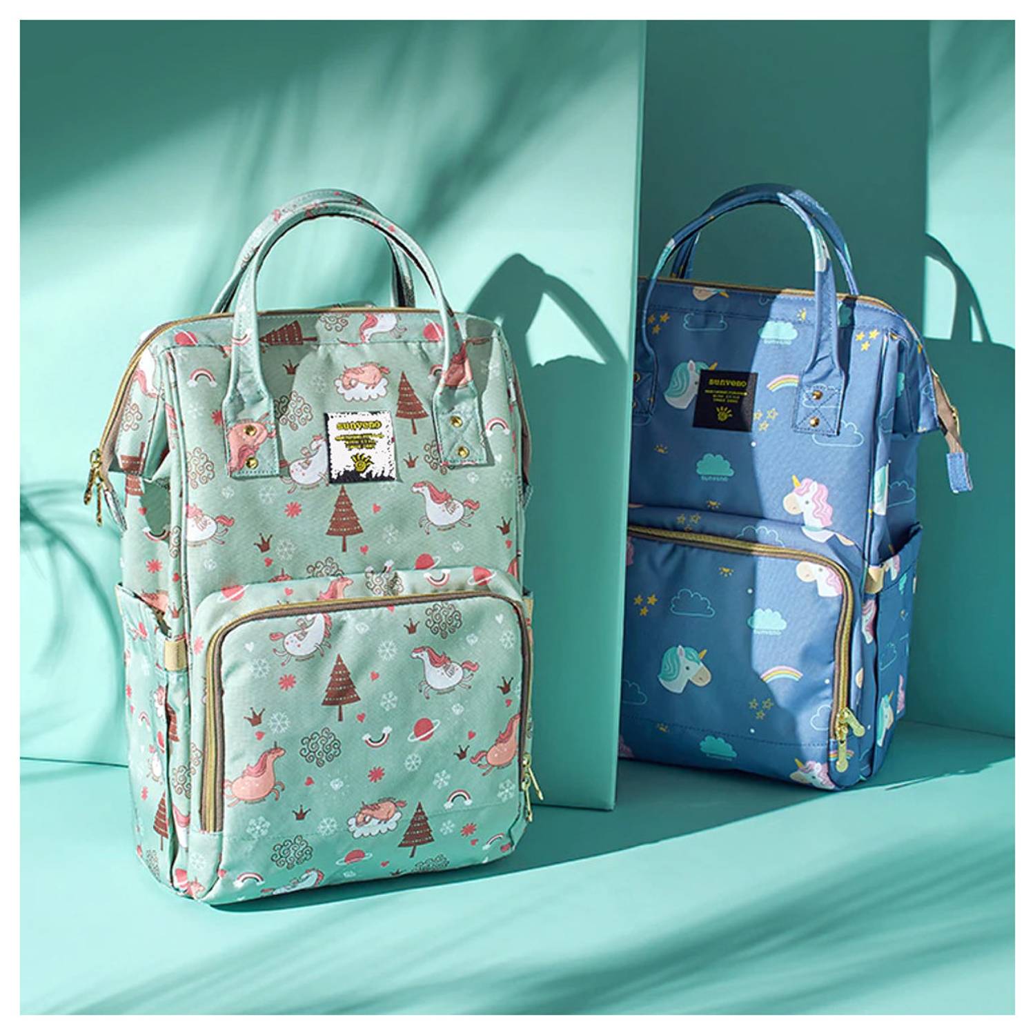 Sunveno Diaper Bag with USB Unicorn Blue Sunveno Diaper Bag with USB Unicorn Blue