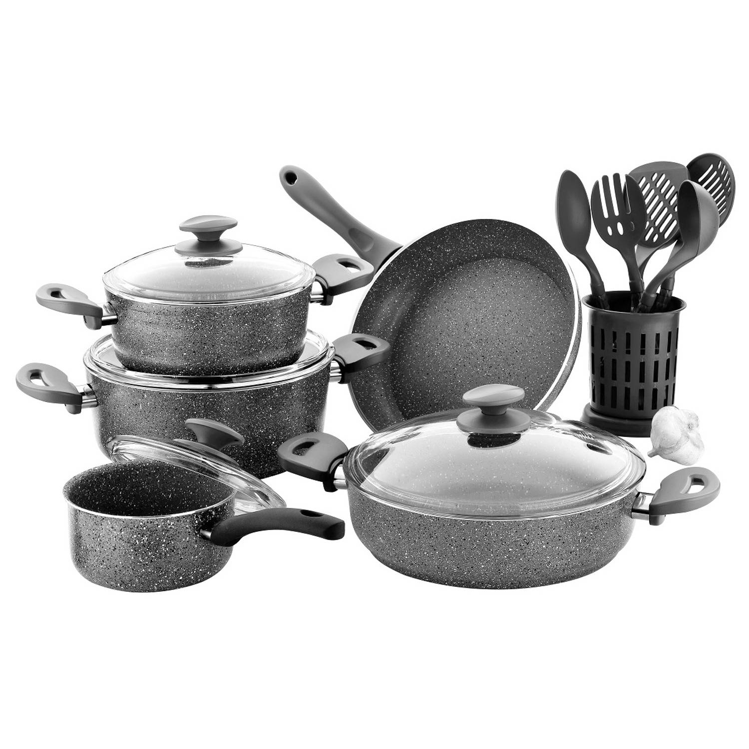 RoyalFord Granite Cookware Set Turkey Grey 15pcs RoyalFord Granite Cookware Set Turkey Grey 15pcs
