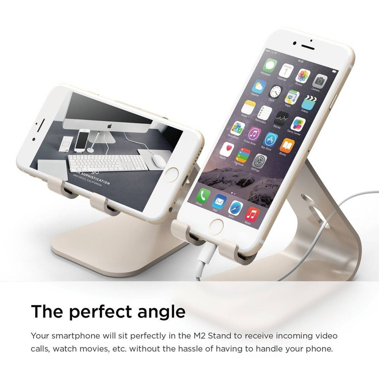 Elago Aluminium M2 Stand For Smartphone Champagne Gold Elago Aluminium M2 Stand For Smartphone Champagne Gold